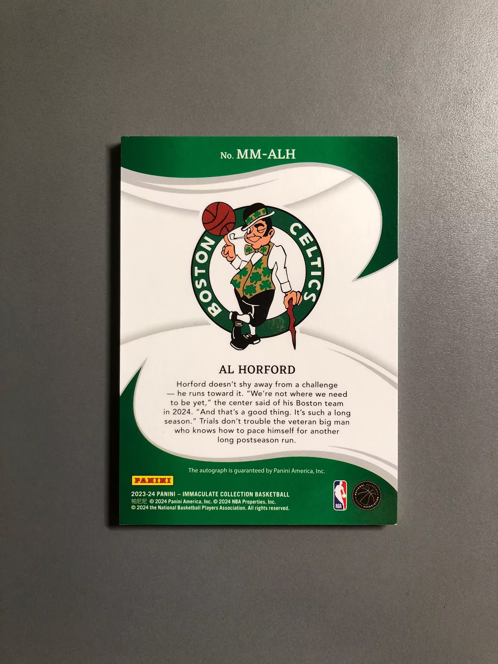 2023-24 Panini Immaculate Al Horford 艾尔·霍福德 凯尔特人 签字 卡签 Modern Marks 99编 实卡好看 瑕疵如图 可累计 OS019【诚接代卖】