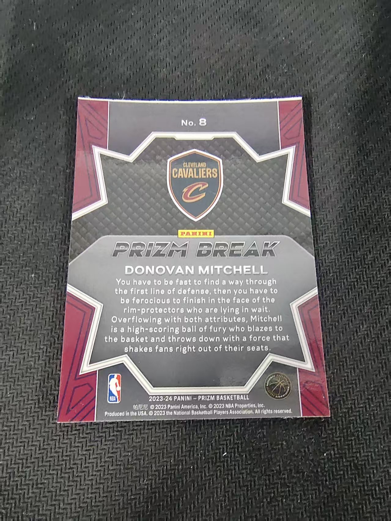 【可合并,不累计】2023-24 Panini Prizm Donovan Mitchell 多诺万 米切尔 蜘蛛侠 骑士 break特卡 PZ 划痕 边角微瑕 介意勿拍 #8