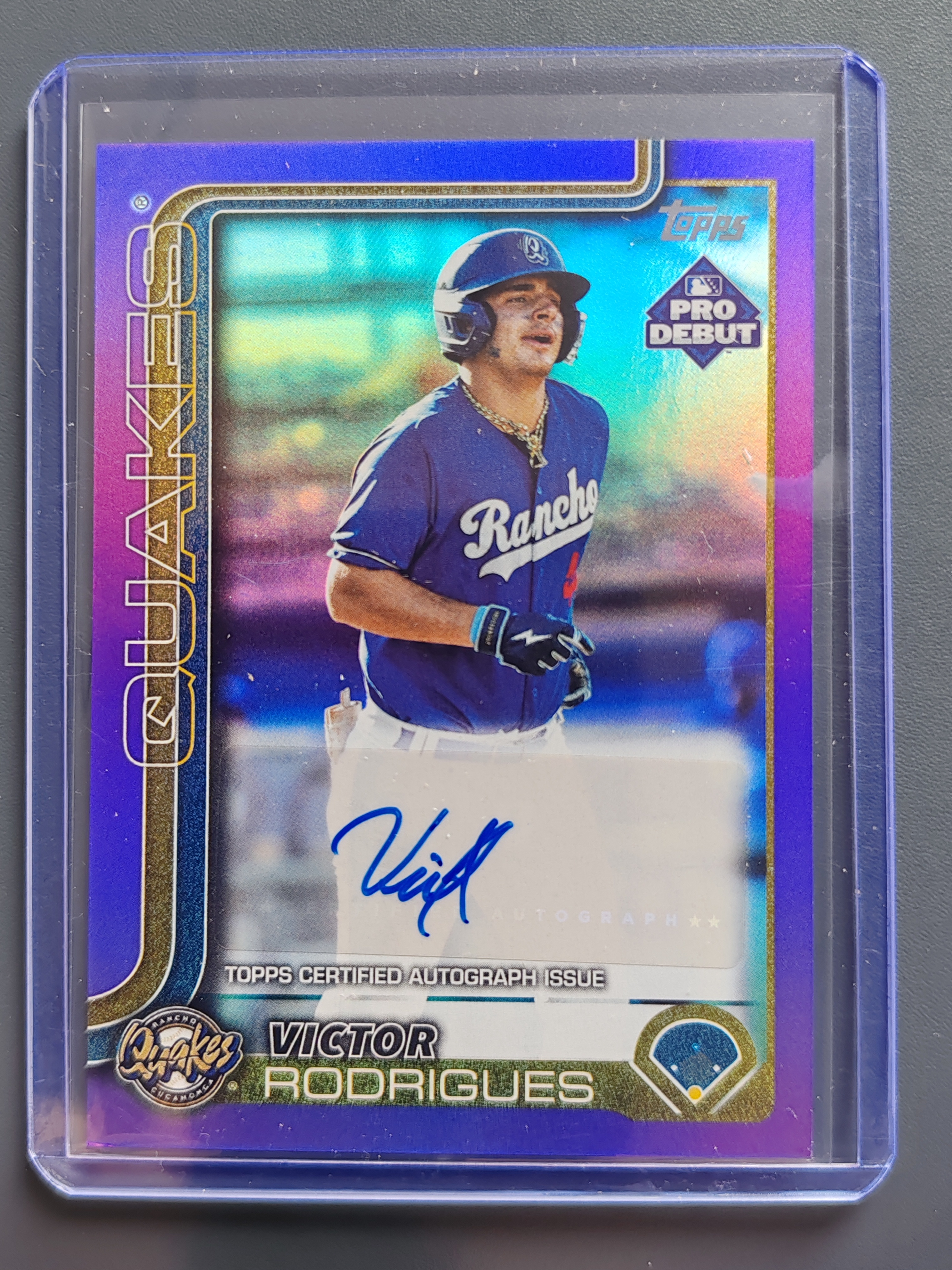 2025 Topps Pro Debut Victor Rodriguez 签字!299编!紫折!【9527】