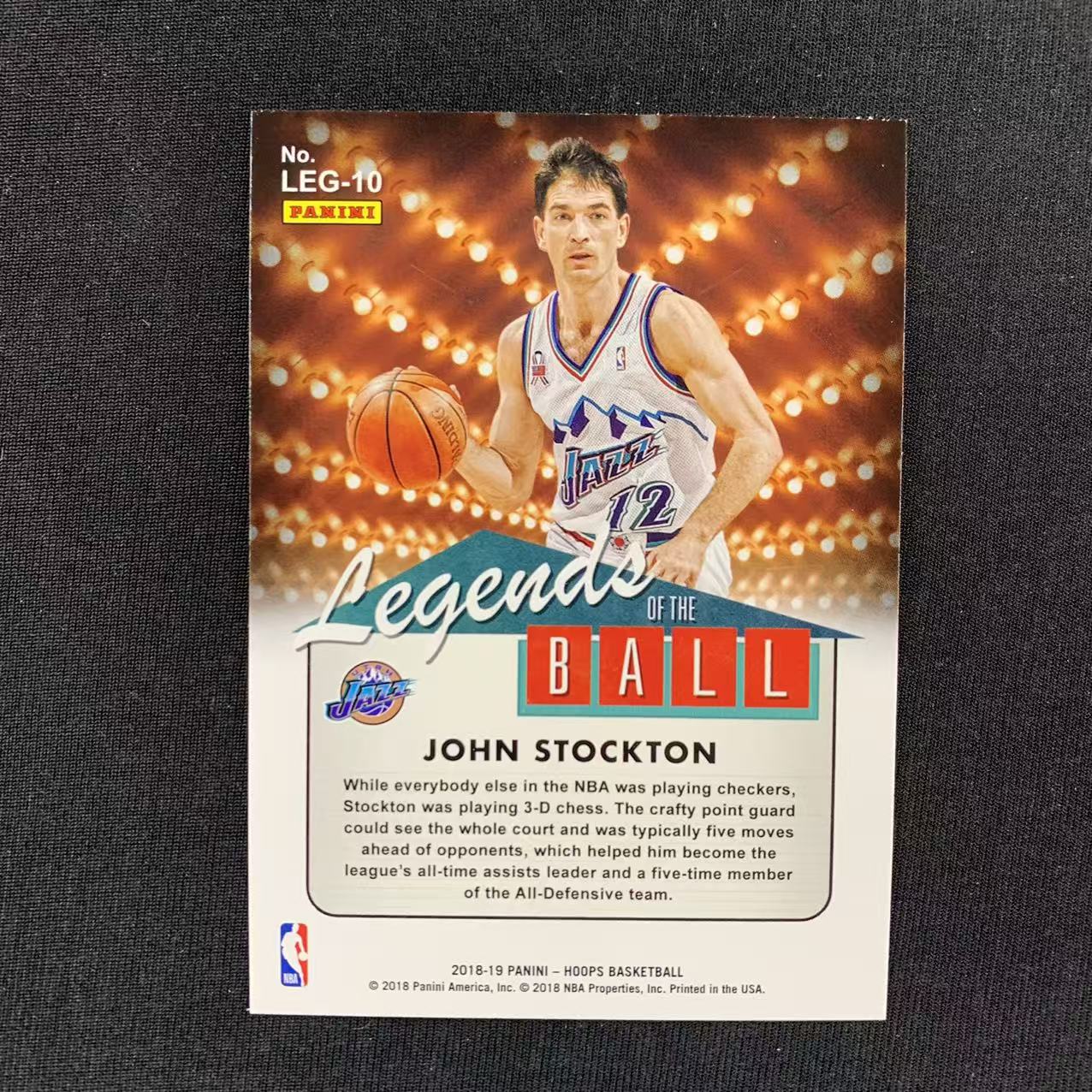 2018‑19 Panini NBA Hoops John Stockton 约翰 斯托克顿 爵士 Legends of the Ball 传奇特卡 银折 收藏必备