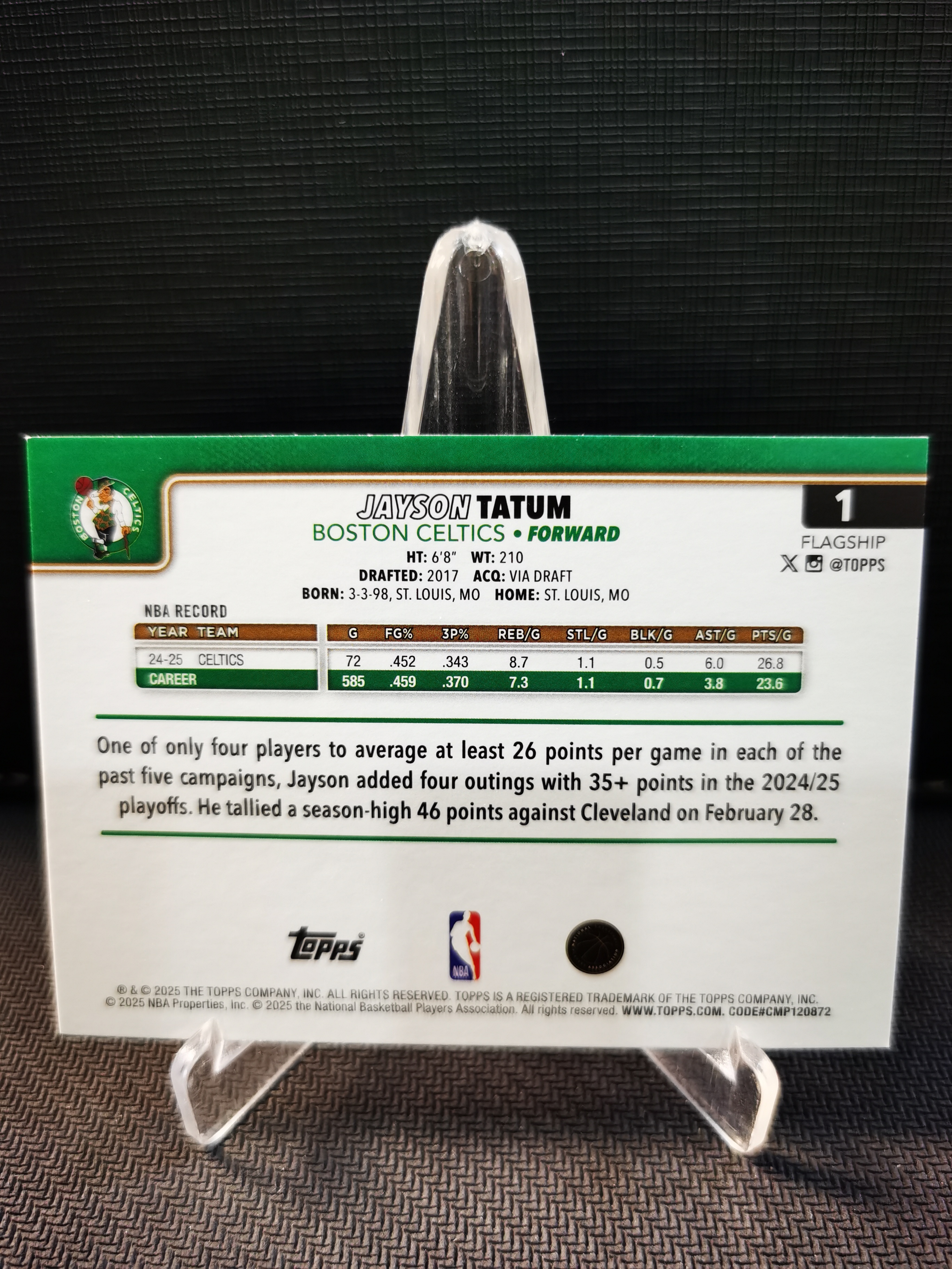 2025-26 Topps flagship Jayson Tatum 凯尔特人 图图 杰森 塔图姆 holo折 折射 银折 收藏必备 卡品如图 -猕猴桃-【乌苏拍卖】