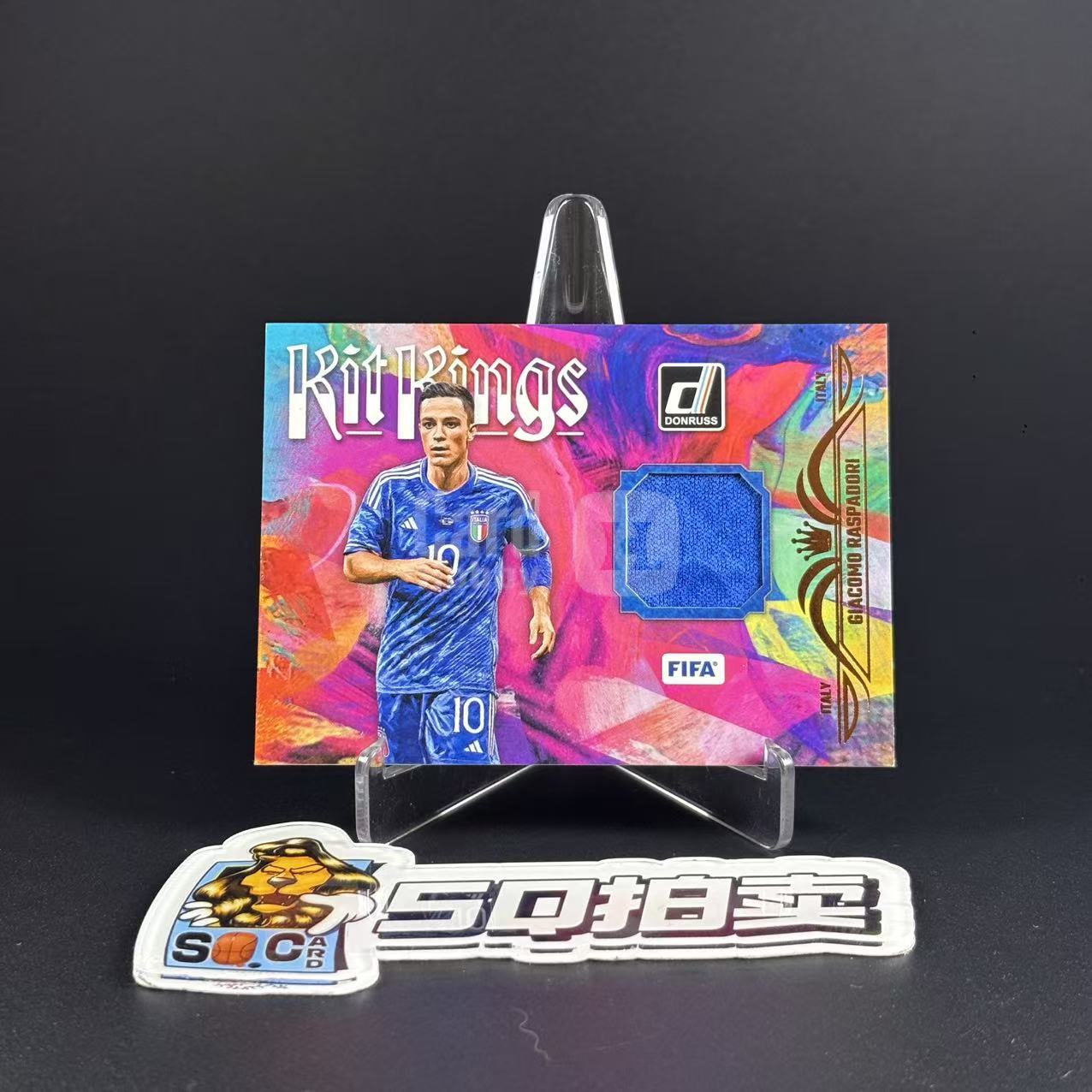 2023-24 Panini Donruss Giacomo Raspadori 【SQ拍卖】杜蕾斯 拉斯帕多里 意大利 世界杯 杜蕾斯 油画 物料卡 收藏必备/犯困