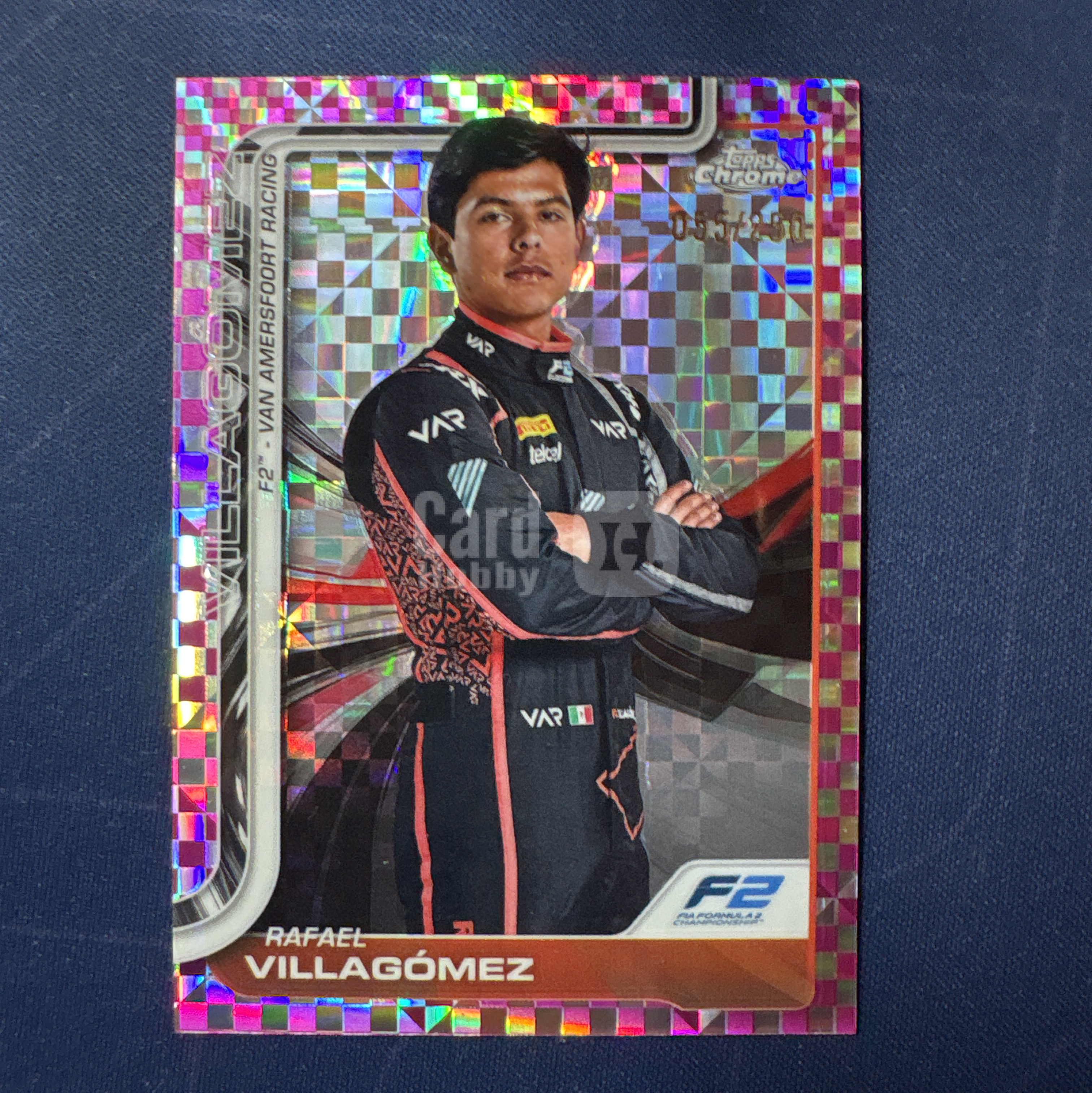 2025 Topps Chrome Rafael Villagomez 【爆爆代卖】F1 75周年 拉斐尔 维拉戈麦滋 55/250编 粉折 粉格子折 棋盘折 F2 正定妆照 专收必备 卡品如图#冷哥