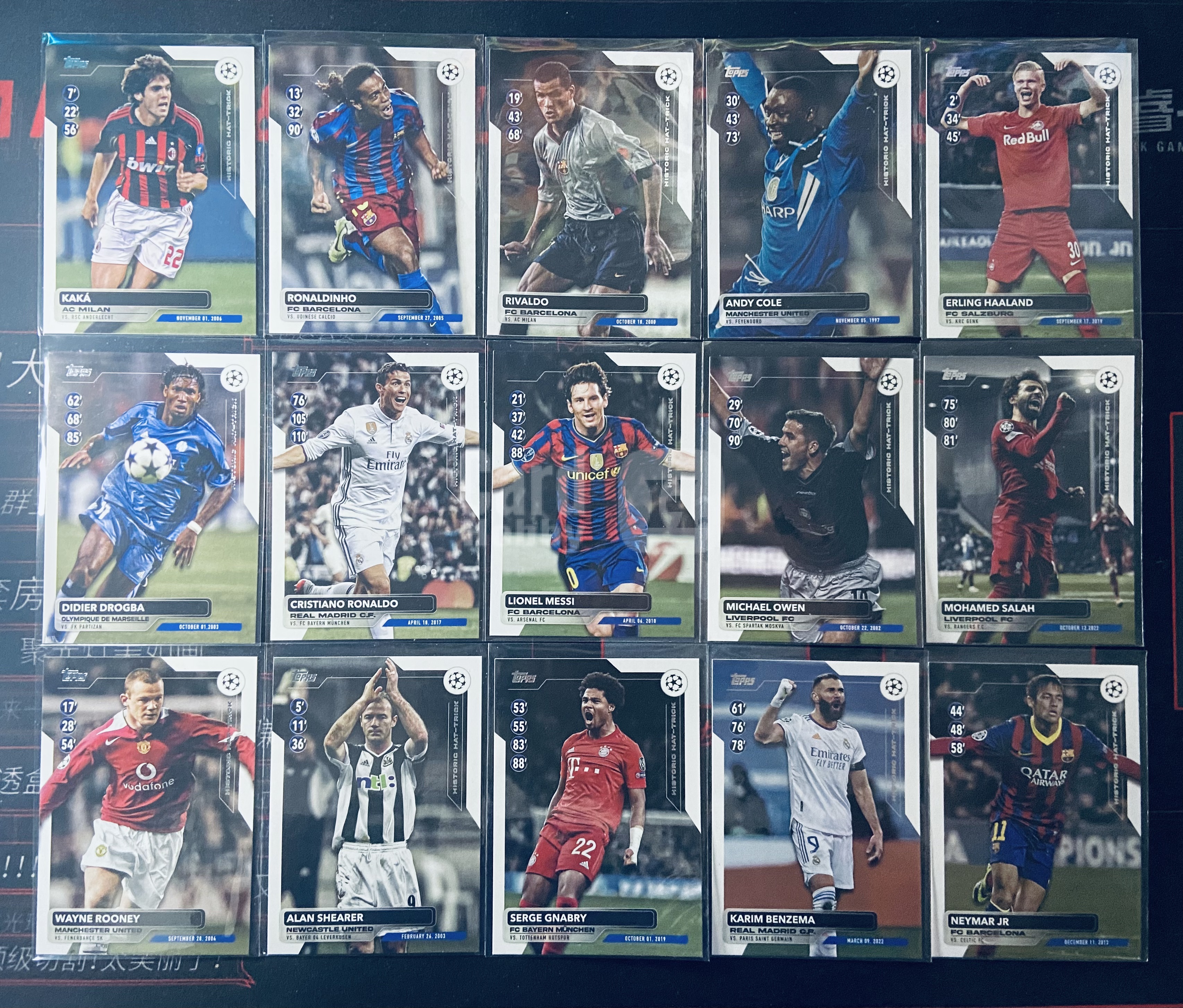 2024 Topps UCC Lionel Messi 欧冠 全套 15张 帽子戏法特卡 C罗 梅西 内马尔 罗纳尔迪尼奥 卡卡 哈兰德 德罗巴 鲁尼 阿兰希勒 萨拉赫等 稀有套卡 打包 万卡-双双