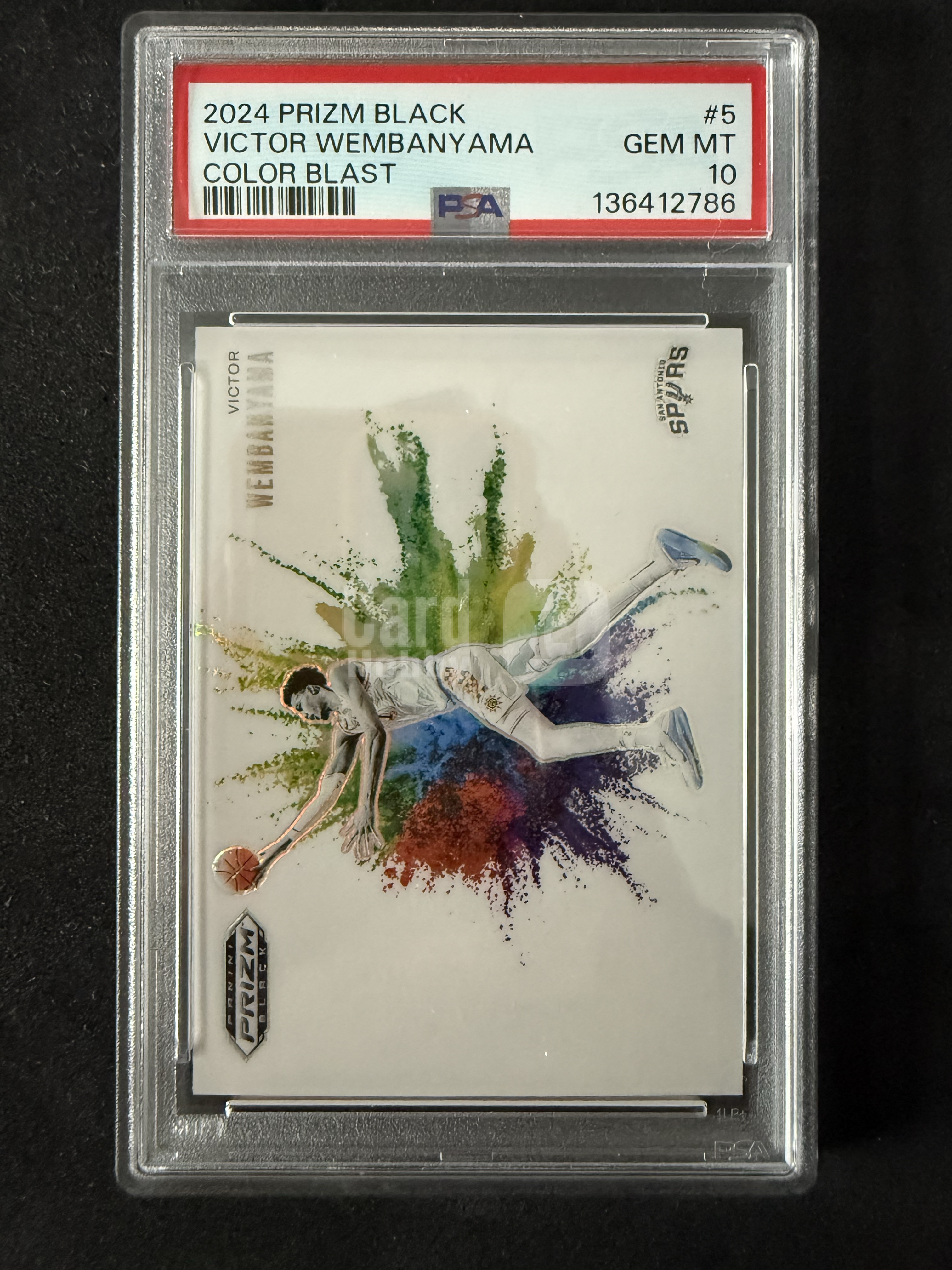 2024-25 Panini Prizm Victor Wembanyama 文班亚马 新秀次年 马刺 大比例 泼墨特卡 PSA评分 10分 凑套必备 值得收藏