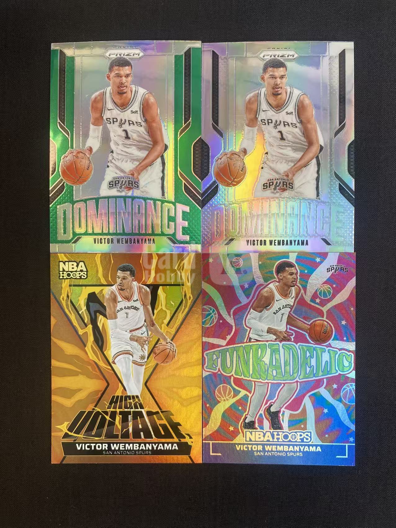 2024-25 Panini hoops prizm 马刺队 新秀次年 维克托 文班亚马 斑马 银折 折射特卡 打包lot4张全折射 不保卡品 奇迹11