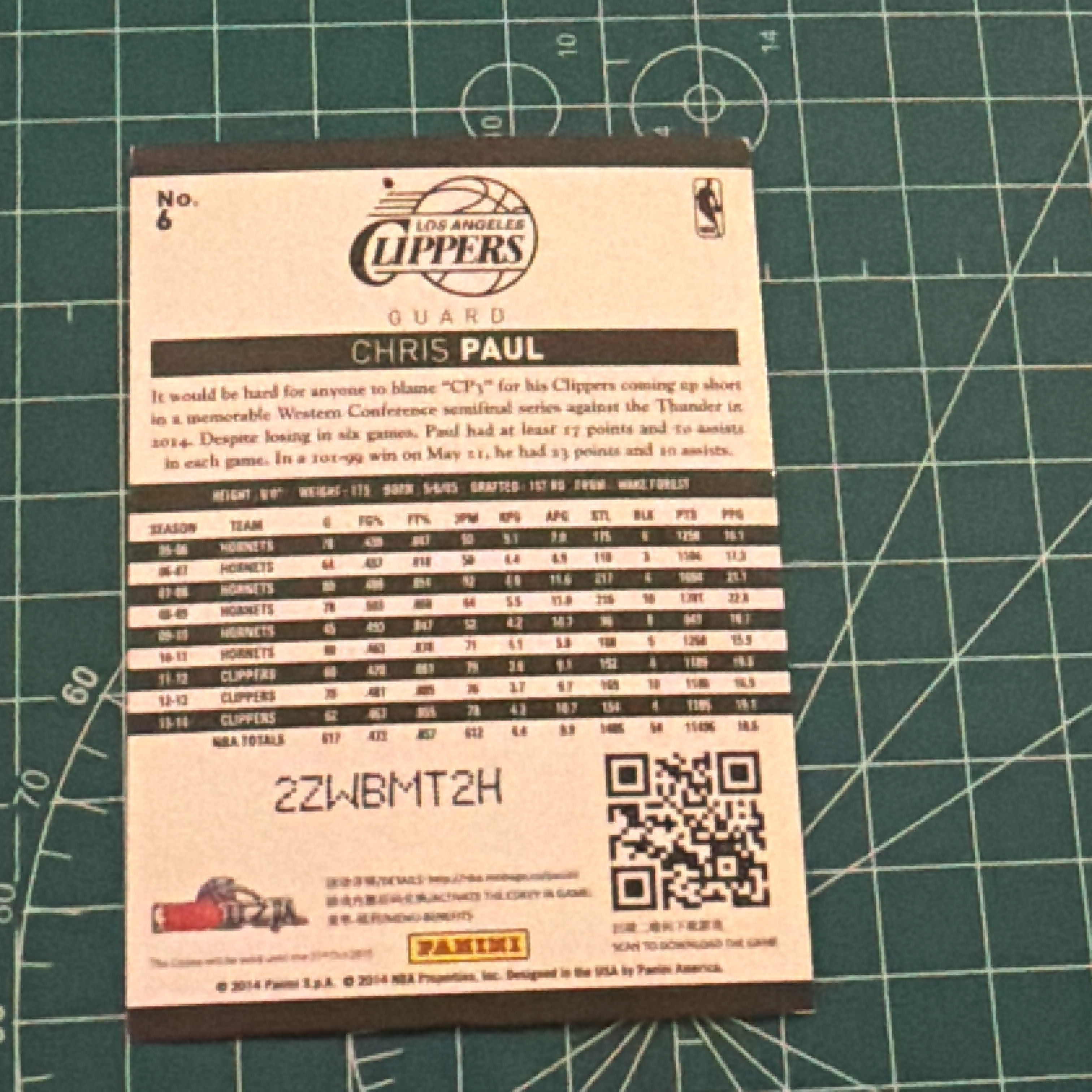 2014-15 Panini Americana Chris Paul S.p.a.克里斯保罗 CP3 折射特卡 银折 闪卡 镭射卡 精美选图 十年老卡 绝版卡 稀有大比例 边瑕