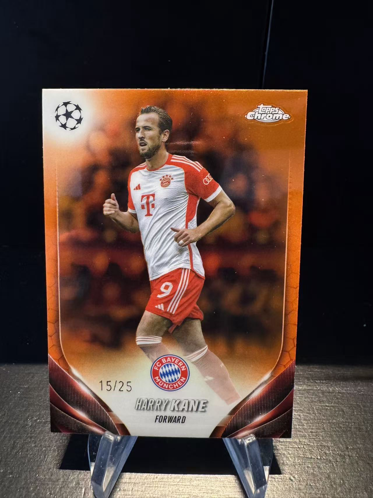 龖 2023-24 Topps Chrome Harry Kane 哈里 凯恩 拜仁慕尼黑 15/25编 橙折 特卡 折射 base 卡品如图 MJ002D