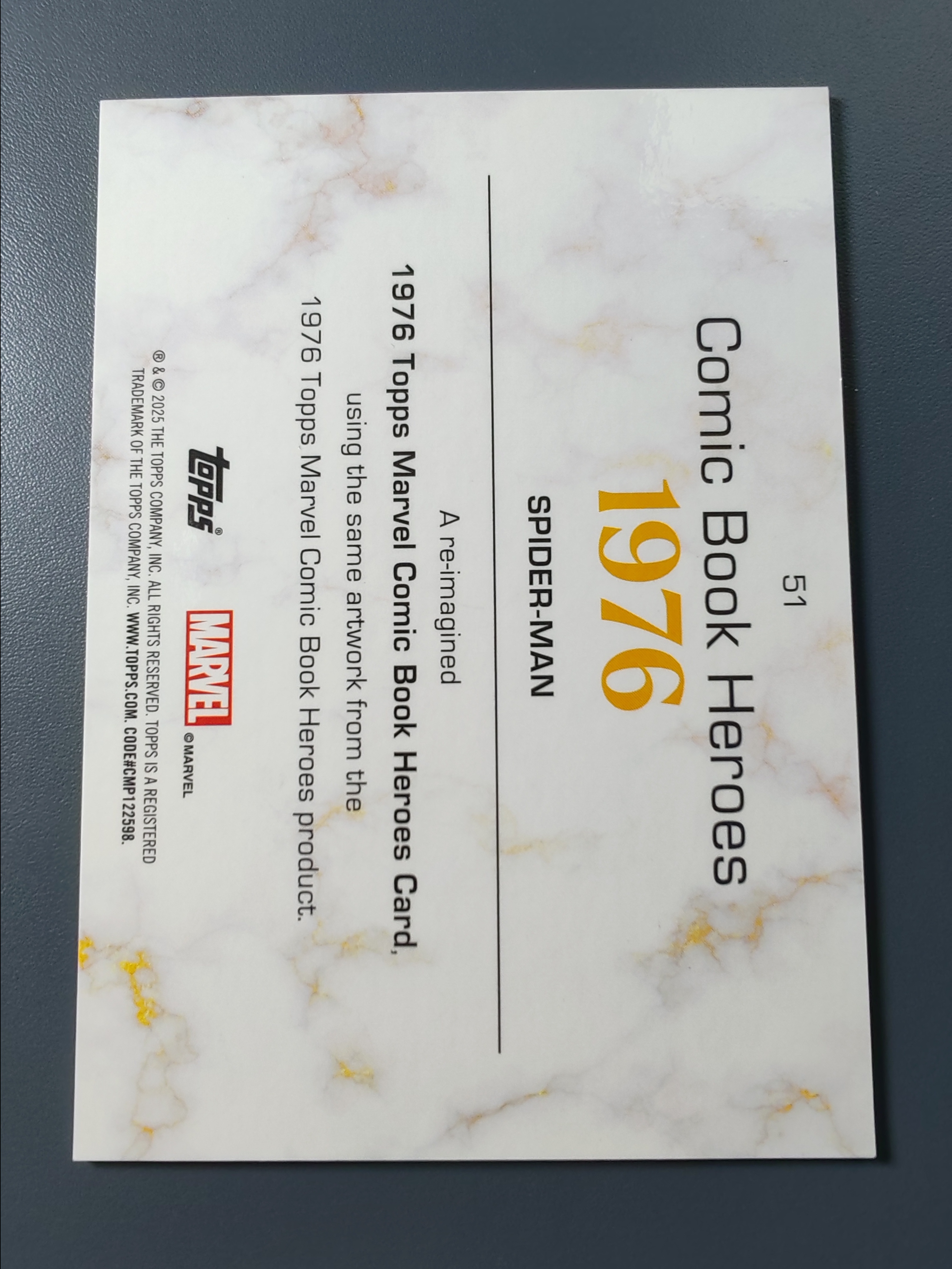 2025 Topps Marvel (MCU) Spider Man 漫威黄金年代!蜘蛛侠!75编!紫折!【9527】