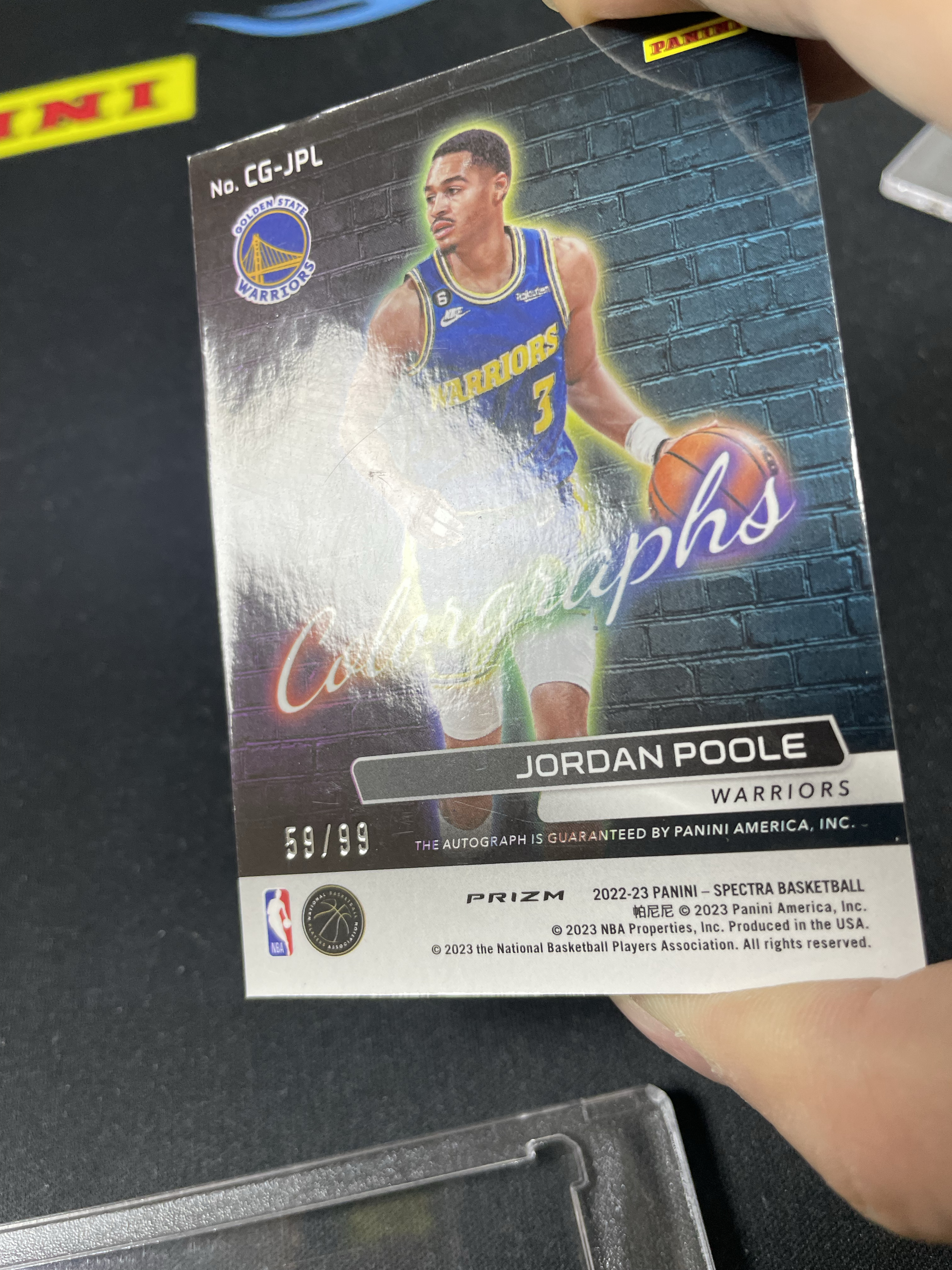 【皮成仙拍卖 统一手续费6%】 PANINI 22-23 光谱 SPECTRA 勇士 JORDAN POOLE 乔丹普尔 银折 霓虹灯 签字 卡签 99编 瑕疵如图【只发顺丰】羽老板121