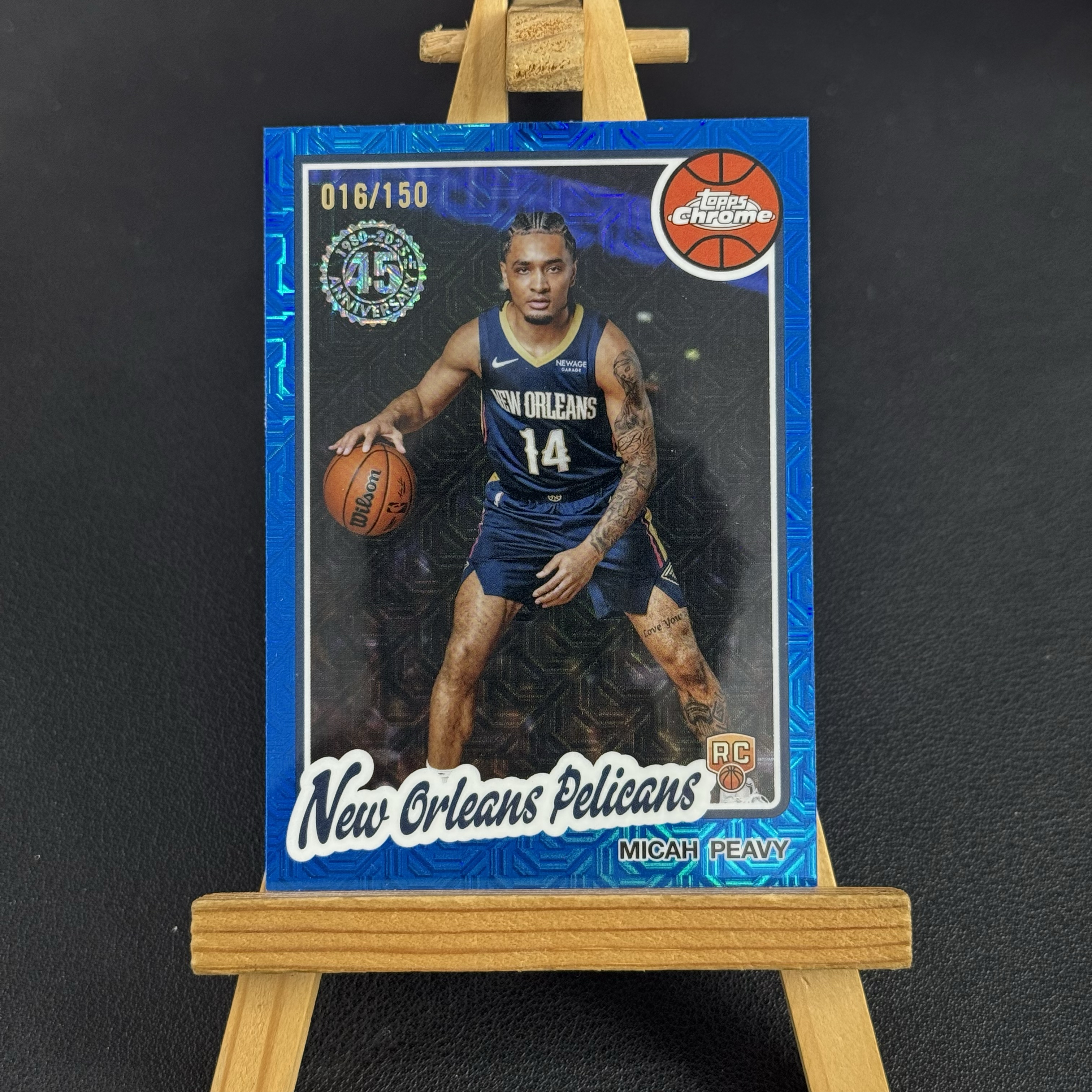 2025 Topps Flagship Micah Peavy RC TC 迈卡 皮维 鹈鹕 新秀RC /150编 蓝Mojo折 卡品如图 鲍总
