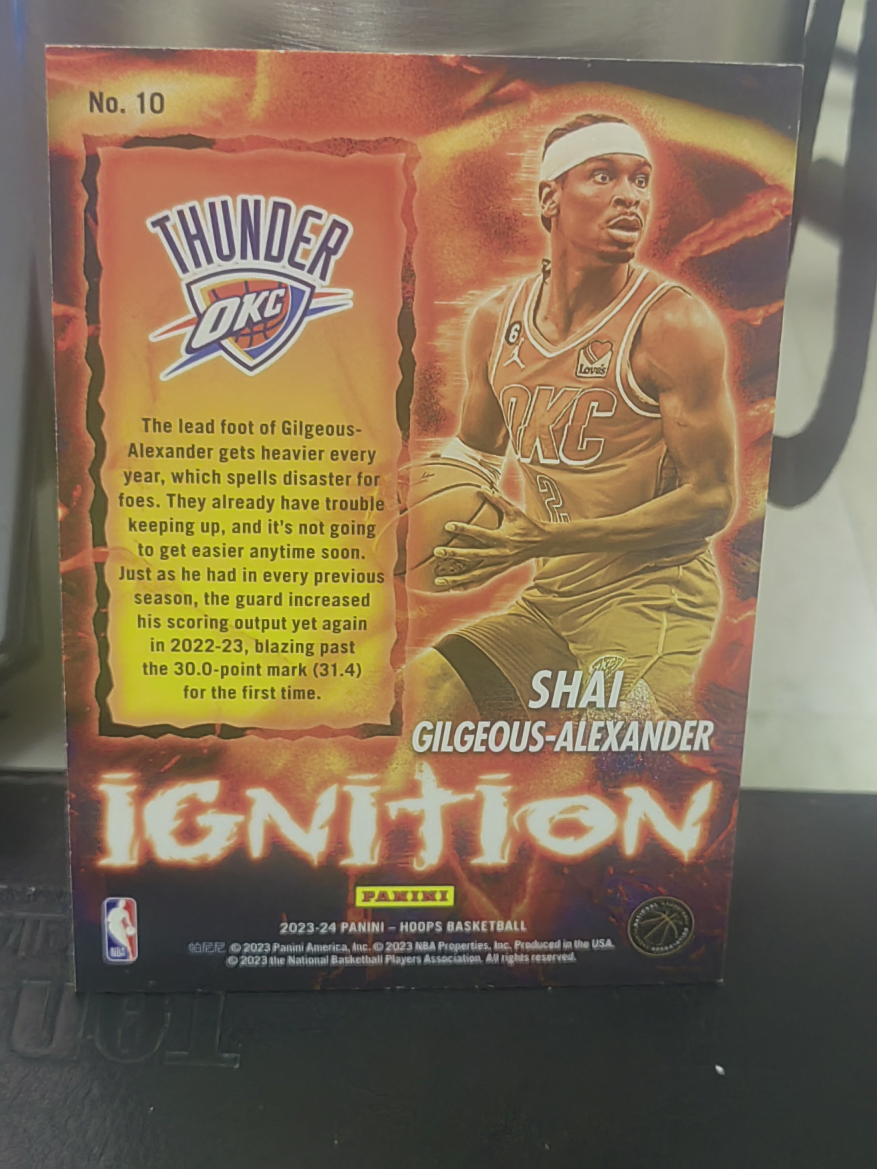 2023-24 Panini Hoops Shai Gilgeous-Alexander Hoops SGA 亚历山大 雷霆 IGNITION 特卡 点火 启动 篮 白边白角 不保卡品 卡品如图