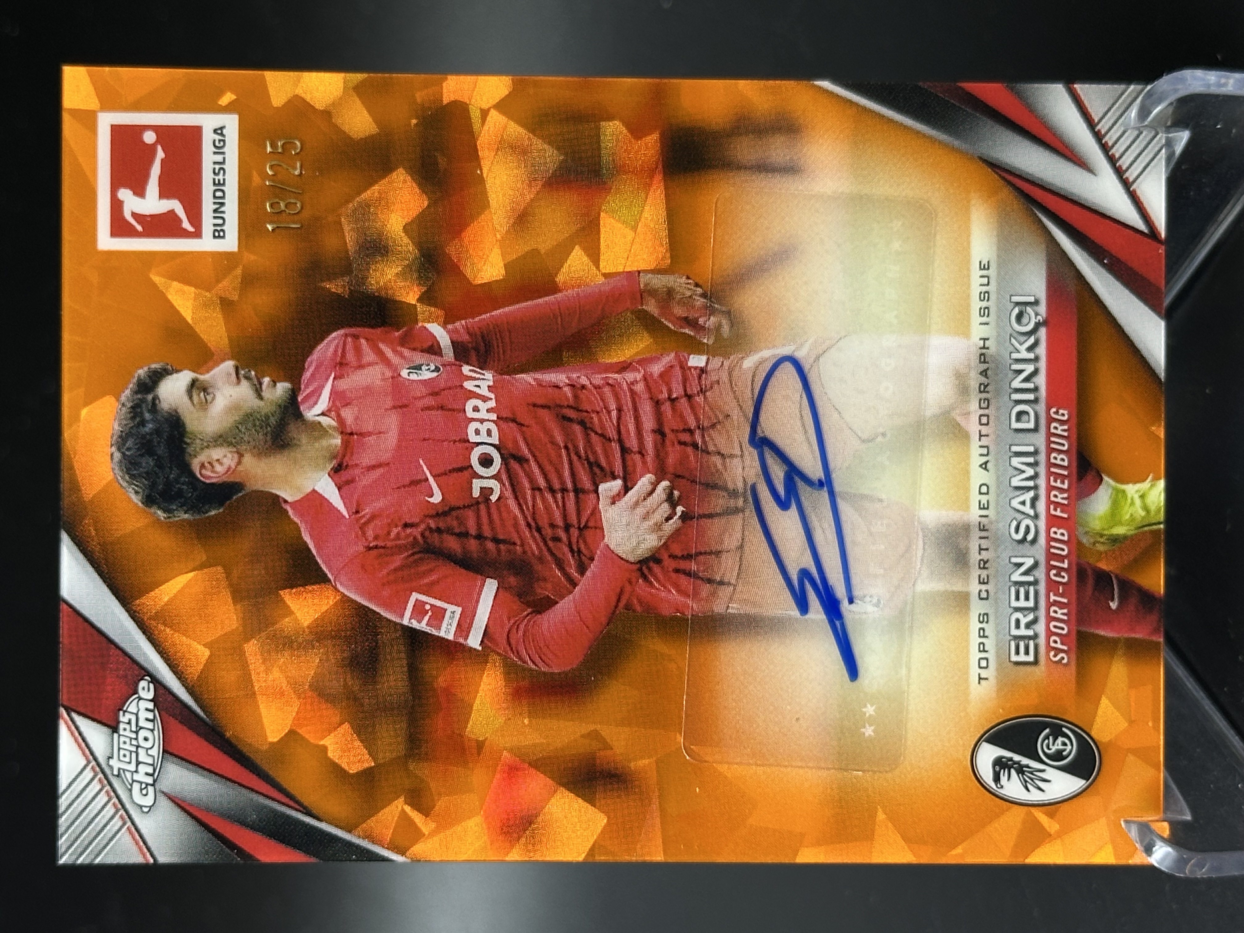 2024-25 Topps Chrome dinkci 【小黄拍卖】德甲 蓝宝石 迪恩克吉 弗赖堡 橙碎冰折 签字 18/25编「cook」