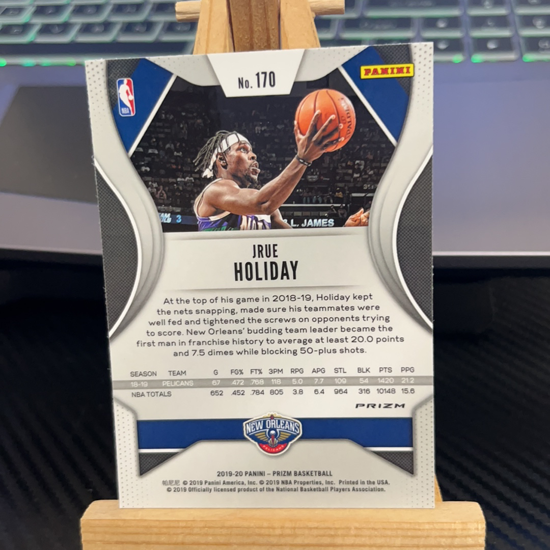 2019-20 Panini Prizm Jrue Holiday 朱 霍勒迪 鹈鹕 银折 折射 prizm系列 pz 卡品如图 凑图必备 值得收藏!免费代卖!