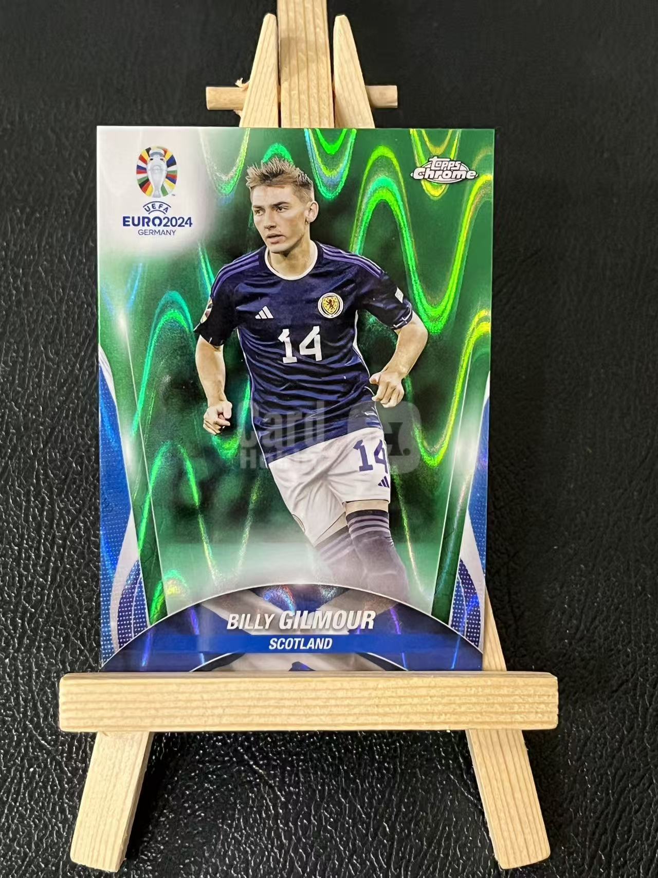 2024 Topps Chrome Billy Gilmour 吉尔莫 绿熔岩折 苏格兰 银折 欧洲杯 实卡精美 卡品如图 LA-1