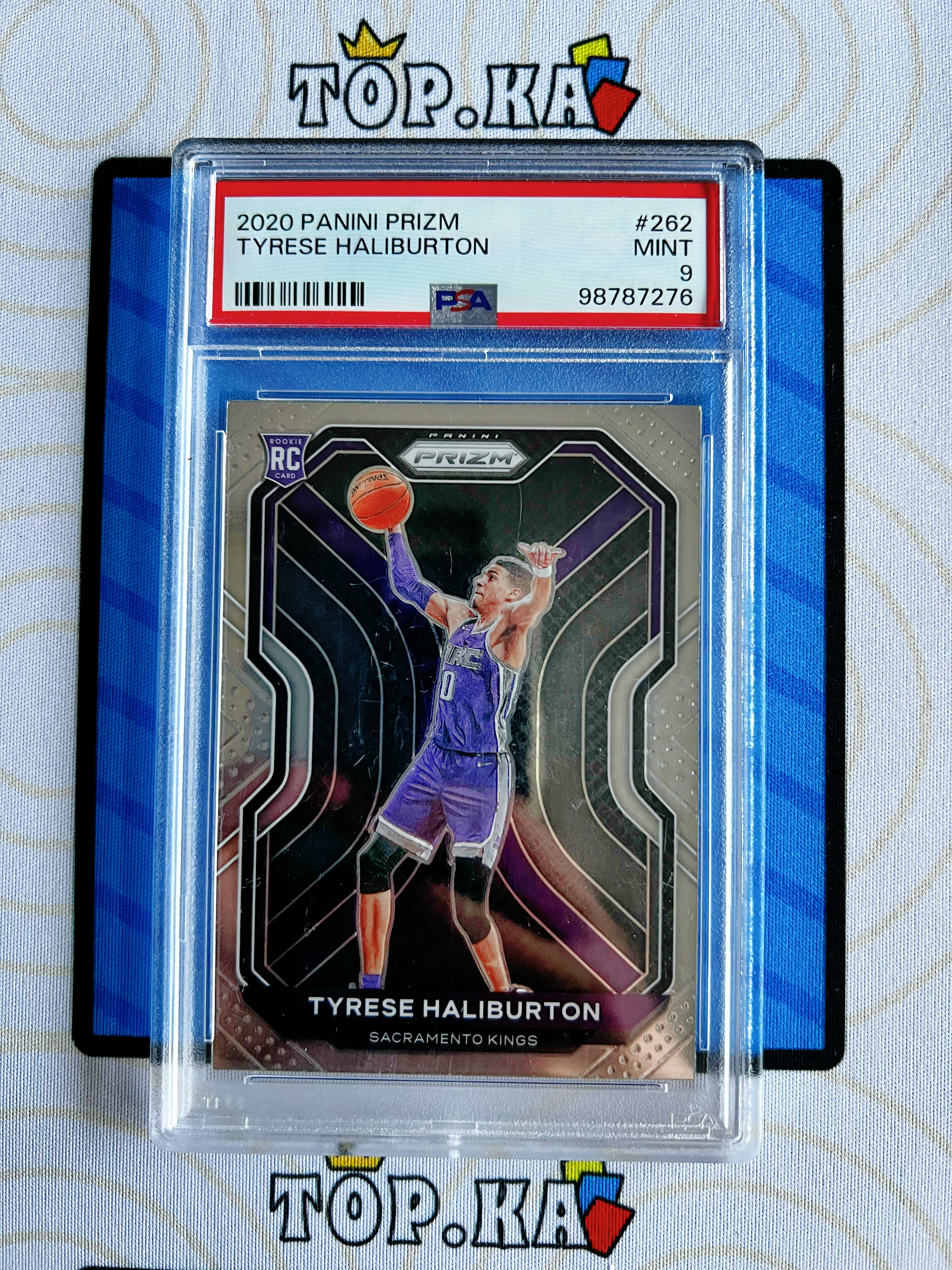 【顶尖卡社】2020-21 PANINI PRIZM TYRESE HALIBURTON 泰里斯 哈利伯顿 哈里伯顿 新秀 RC BASE PSA9分评级 PZ 国王 步行者 收藏投资必备【灰】