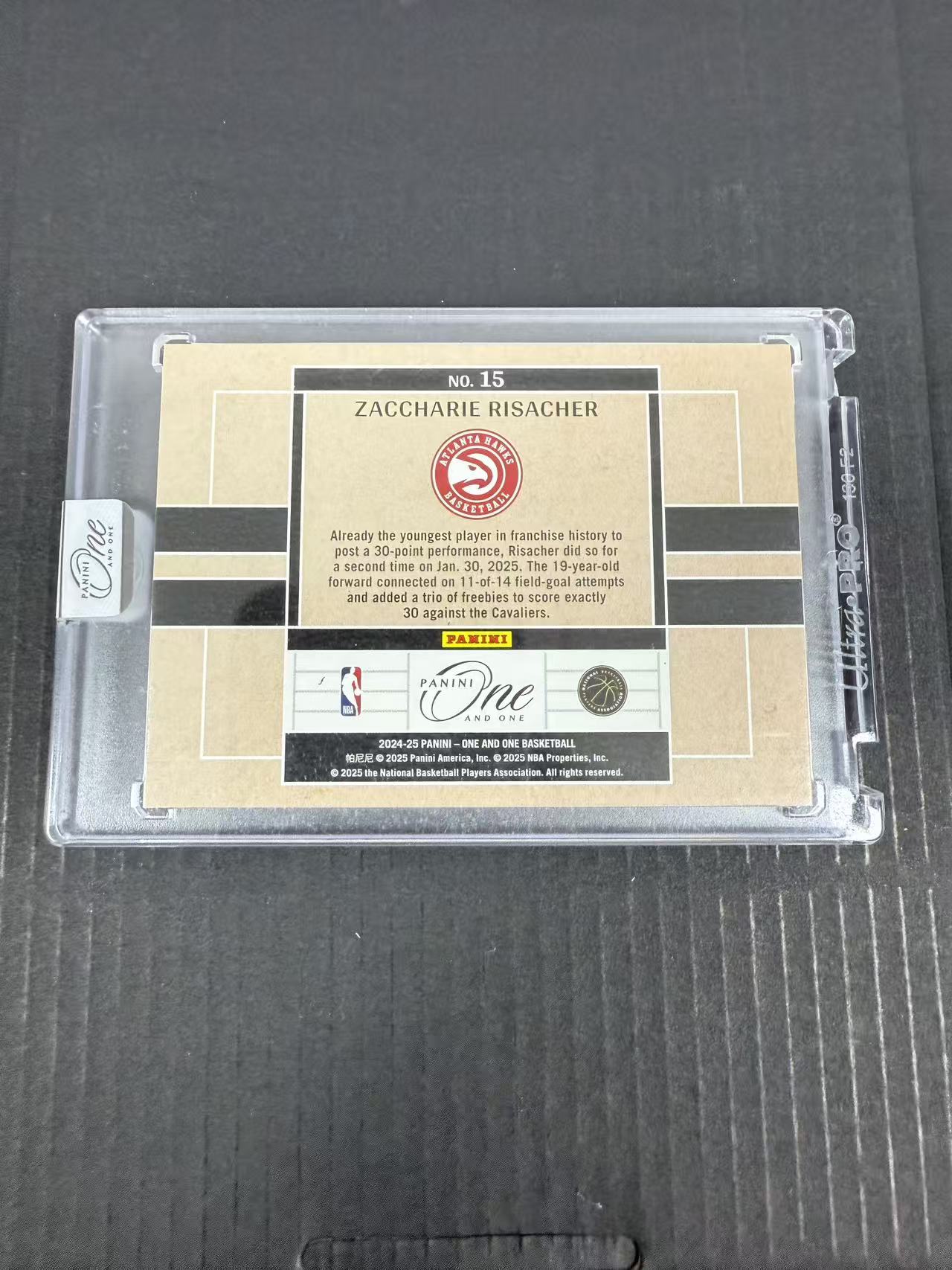 【GOAT山羊拍卖】z 2024-25赛季 one and one系列 里萨谢 无字数据特卡 /24 低编 记录24年状元 原封砖!老鹰状元秀 品相如图