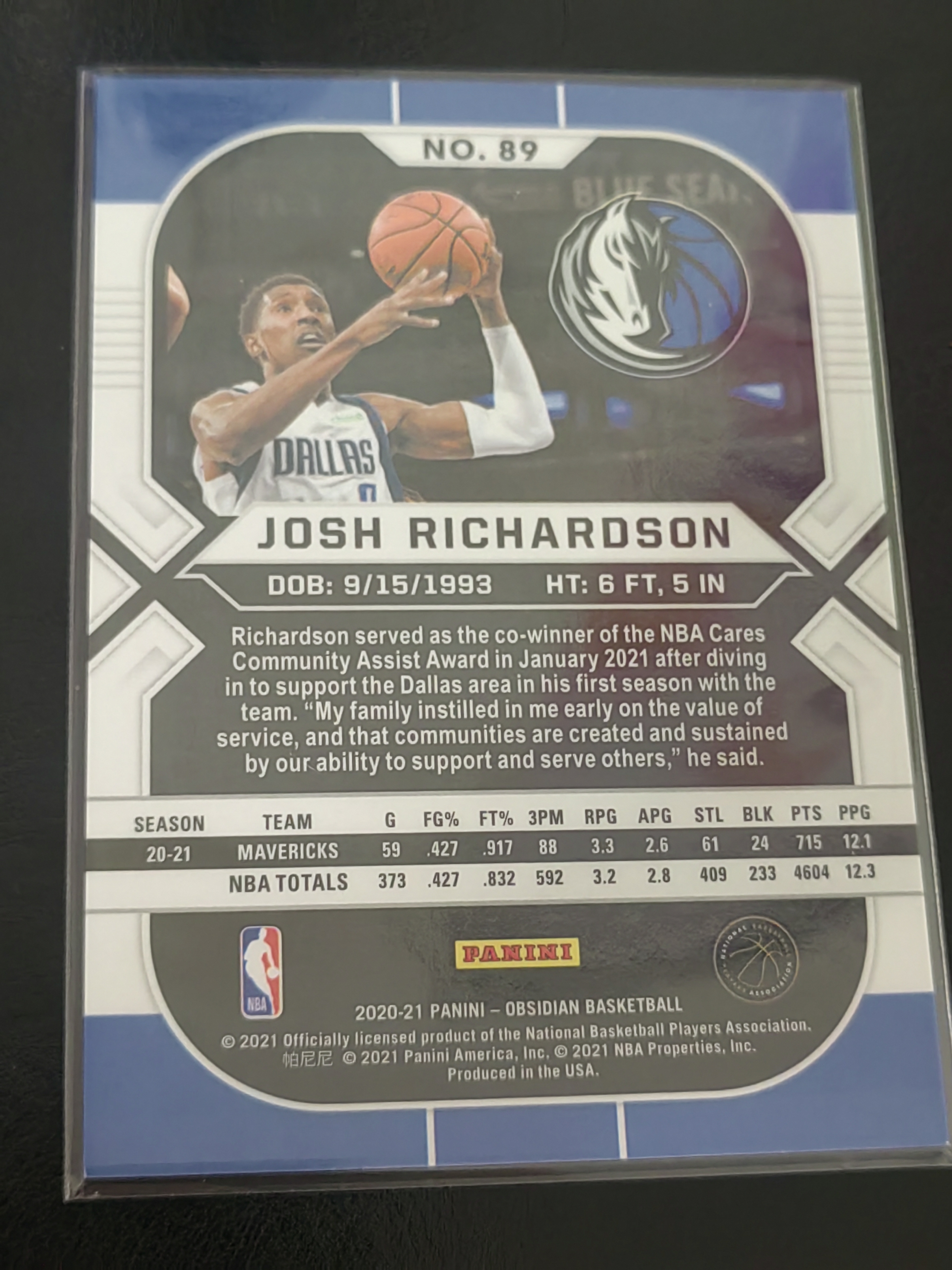 2021-22 Panini Obsidian Josh Richardson 黑曜石 红折 乔什·理查德森 热火 76人 独行侠 篮 白边白角 不保卡品 卡品如图