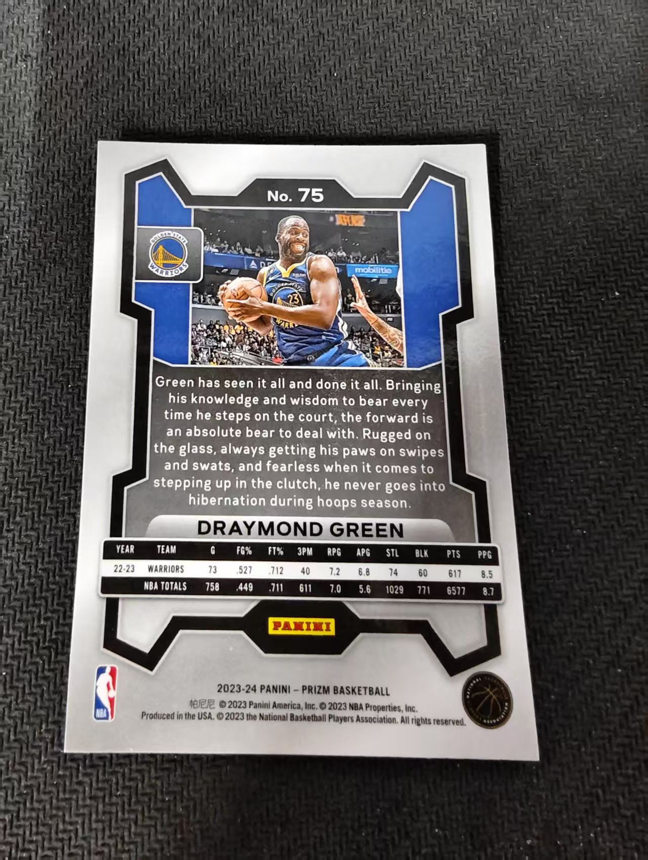 【可合并,不累计】2023-24 Panini Prizm Draymond Green 德雷蒙德格林 追梦格林 金州勇士 PZ 不保卡品 介意勿拍 #75