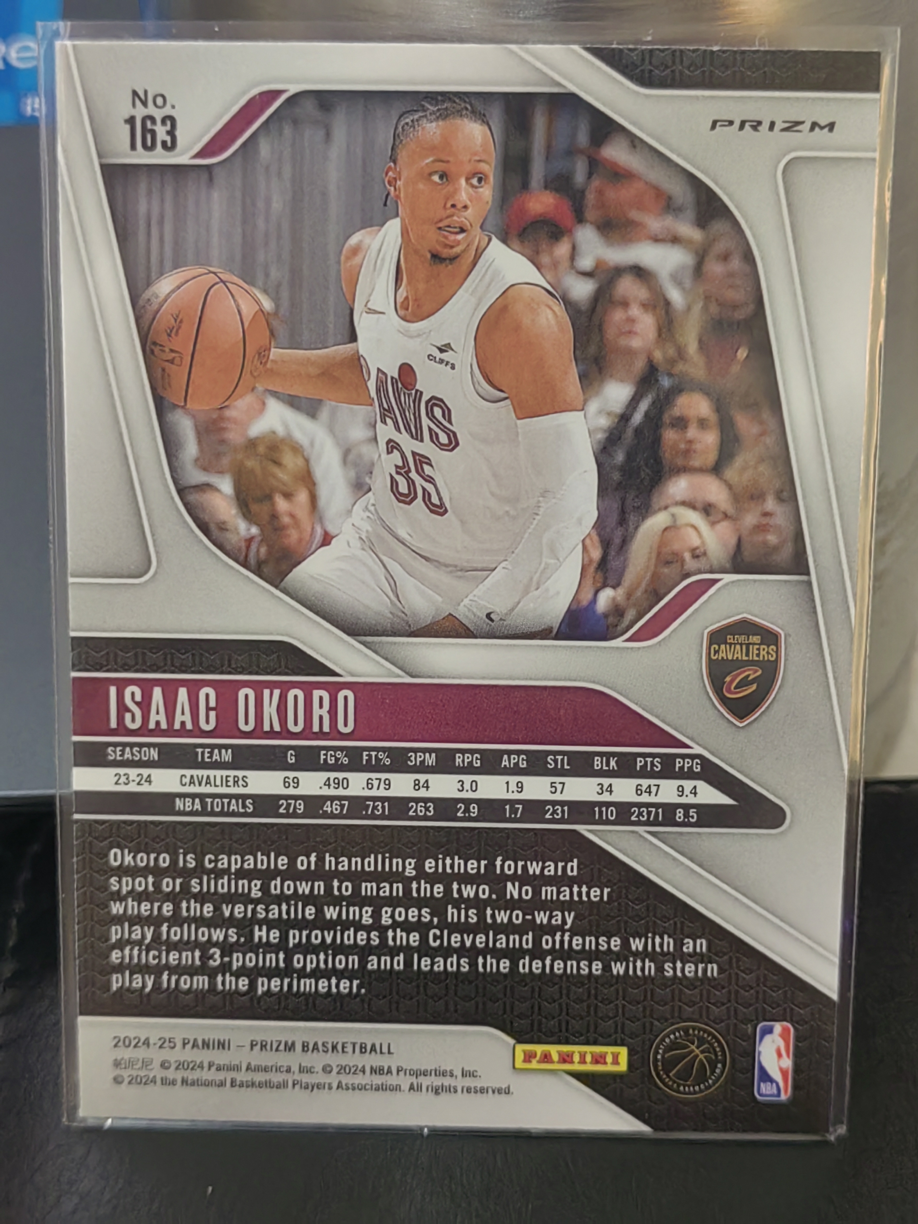 2024-25 Panini Prizm Isaac Okoro PZ 红波纹折 以赛亚奥科罗 骑士 篮 白边白角 不保卡品 卡品如图