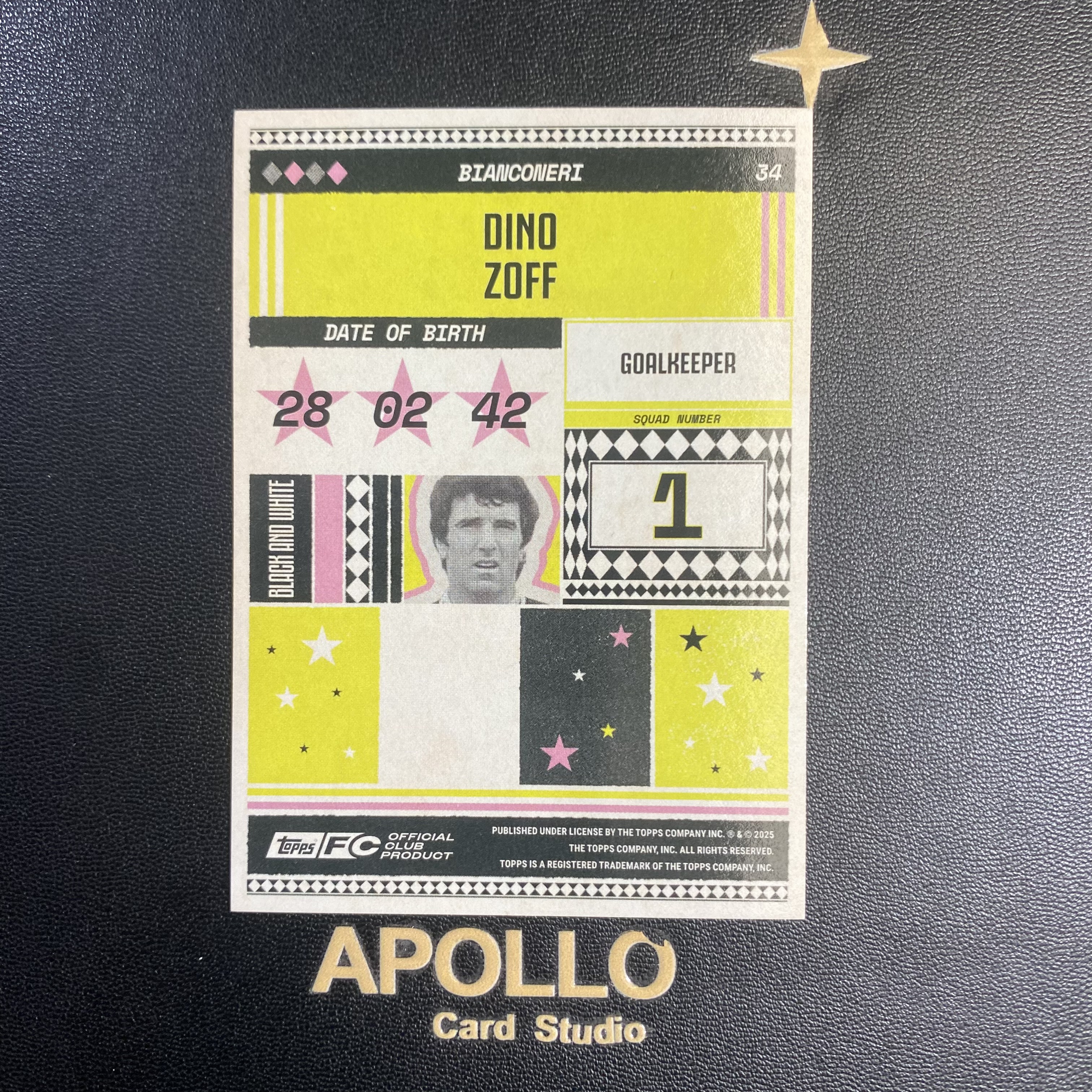 2024-25 Topps Team Set Dino Zoff 佐夫 尤文图斯队盒 老妇人特卡 75编 折射 卡品如图 -枫
