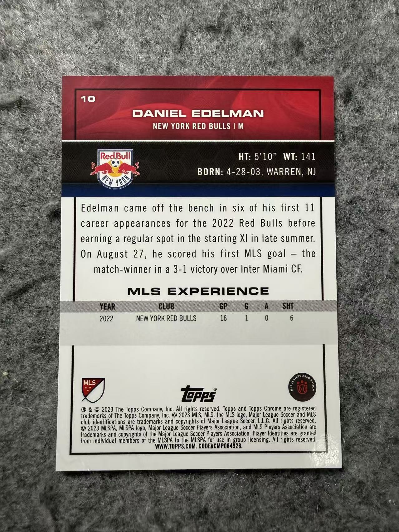 2023 Topps Chrome Daniel Edelman 丹尼尔 埃德尔曼 纽约红牛 50编 金折 折射 美职联 TC 轻印如图