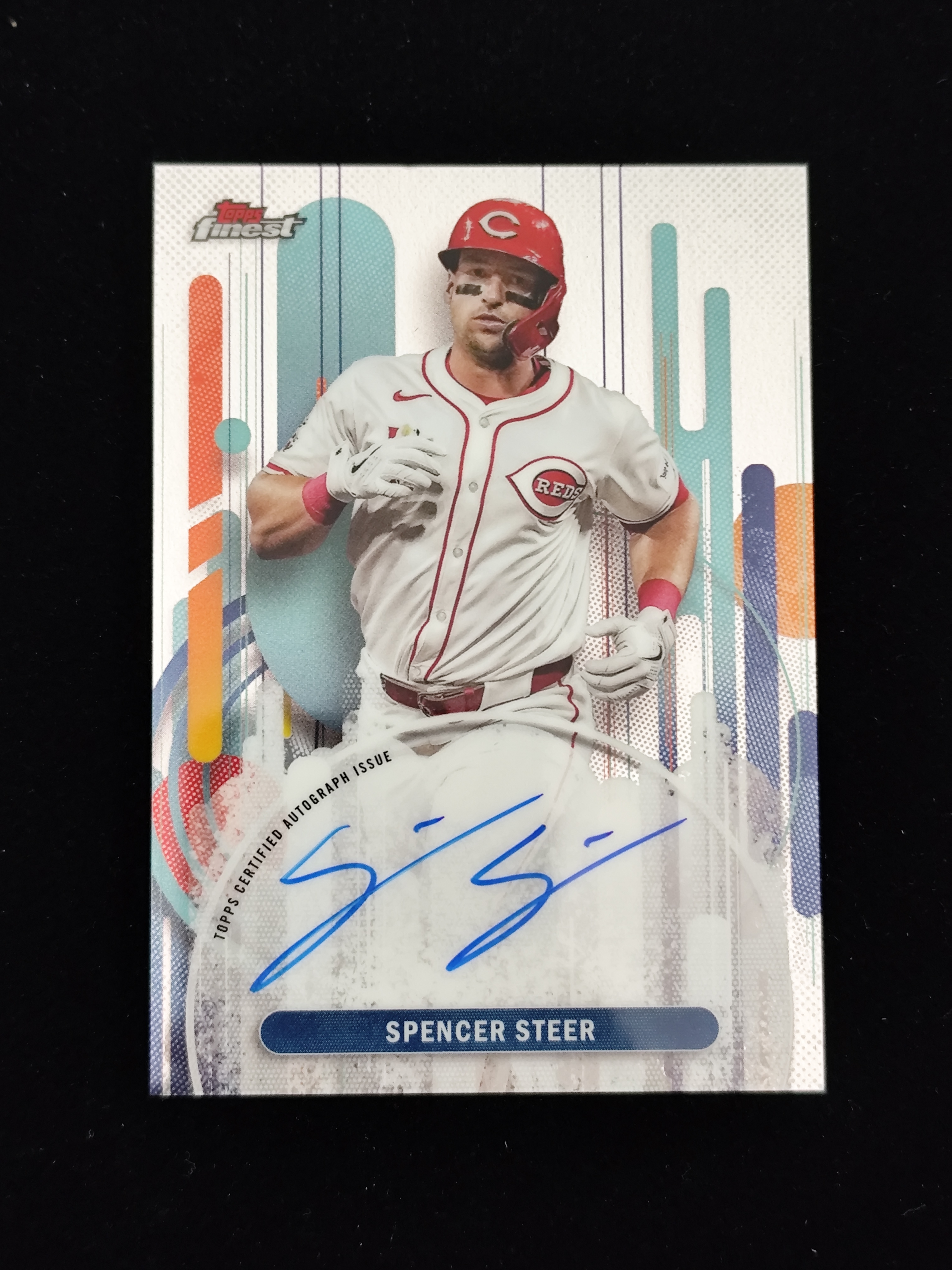 【口袋卡牌】2025 Topps Finest Spencer Steer 棒球 MLB 斯宾塞 斯蒂尔 红人队 签字 卡签 银折 折射 卡品如图 收藏必备 41 VVWW