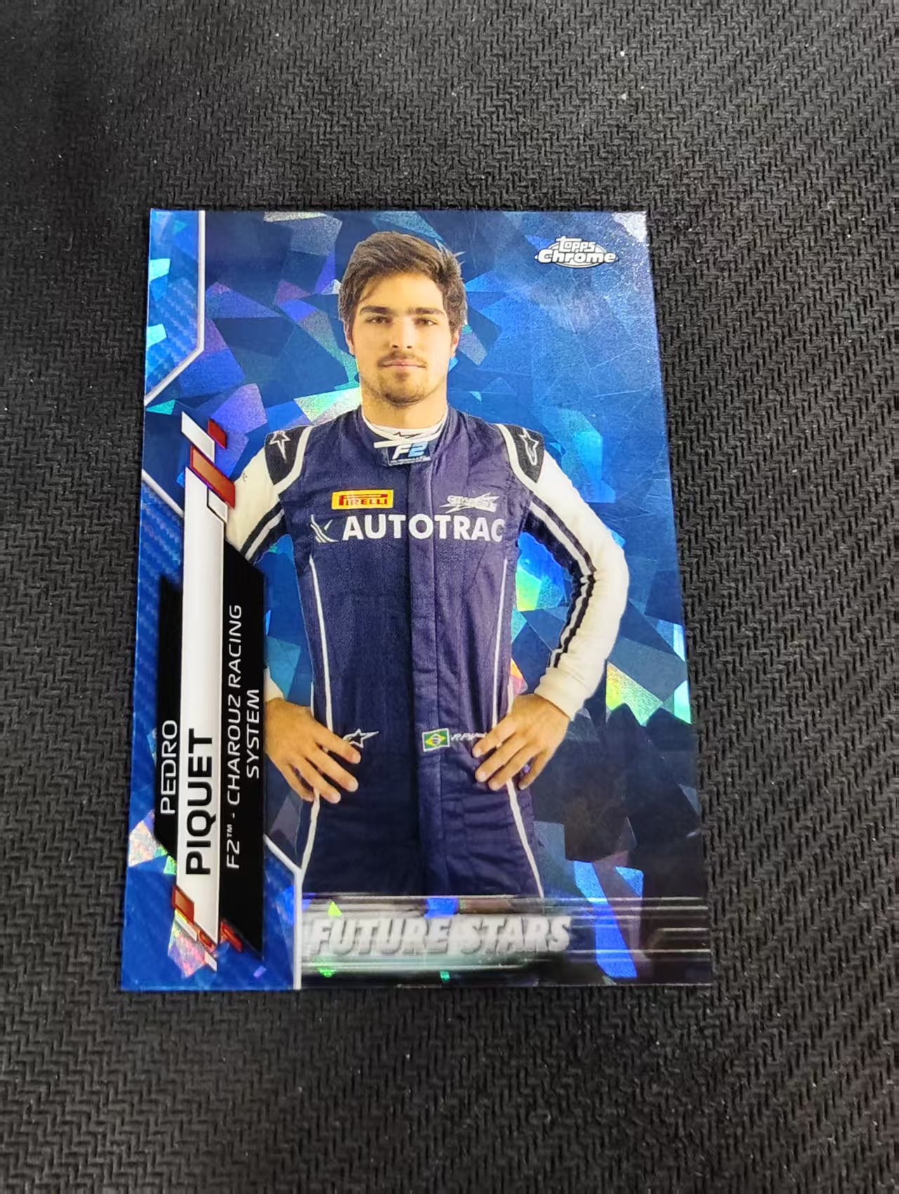 【汽水拍卖】2020 Topps Chrome F1 Pedro Piquet 佩德罗 皮奎特 元年 蓝宝石 碎冰折 角瑕疵 #48