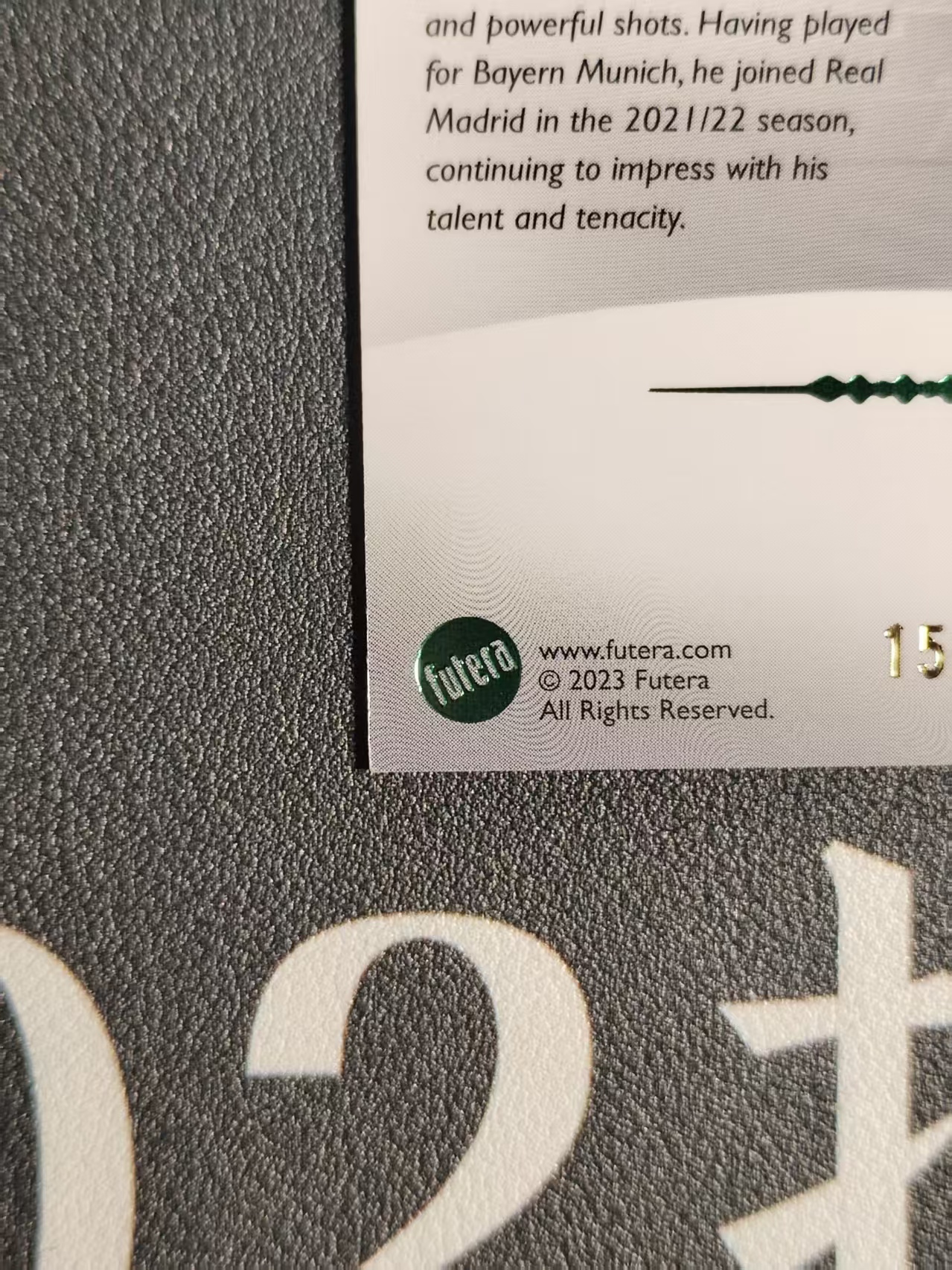 2023-24 Futera Unique David Alaba 福特拉 大卫 阿拉巴 15/20编 绿折 皇马 拜仁 奥地利 流星 低编 微瑕如图