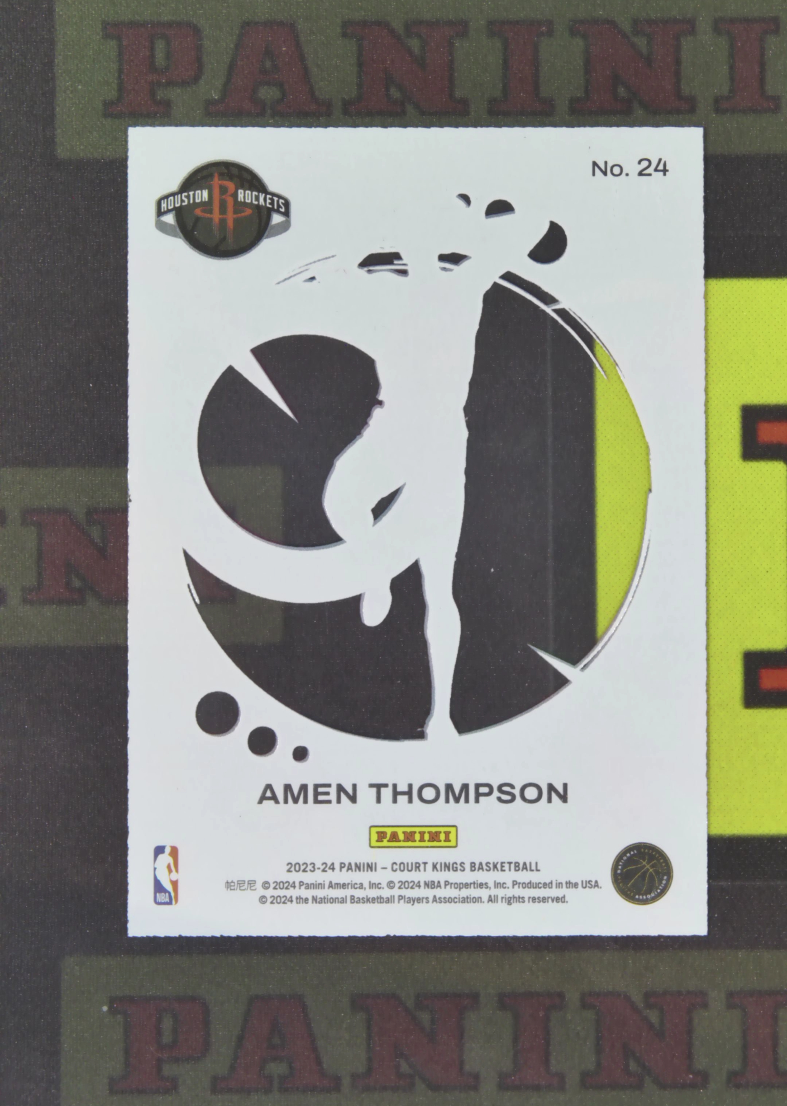 2023-24 Panini Court Kings Amen Thompson Nirvana Project 阿门 汤普森 火箭 新秀 胶片 油画 卡品如图 收藏必备 zz001
