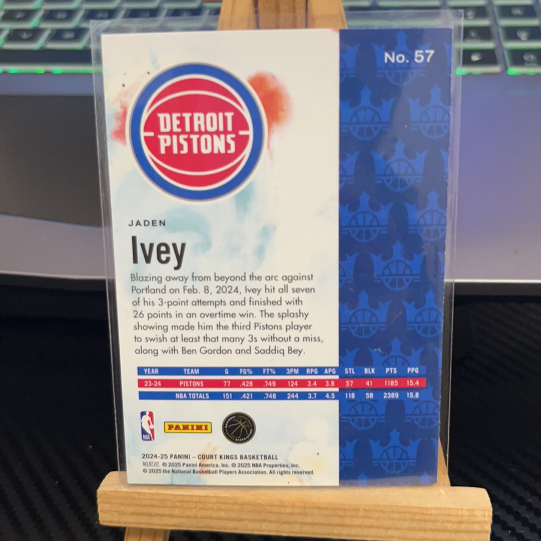 2024-25 Panini Court Kings Jaden Ivey 杰登艾维 活塞 油画系列 卡品如图 凑图必备 值得收藏!免费代卖!