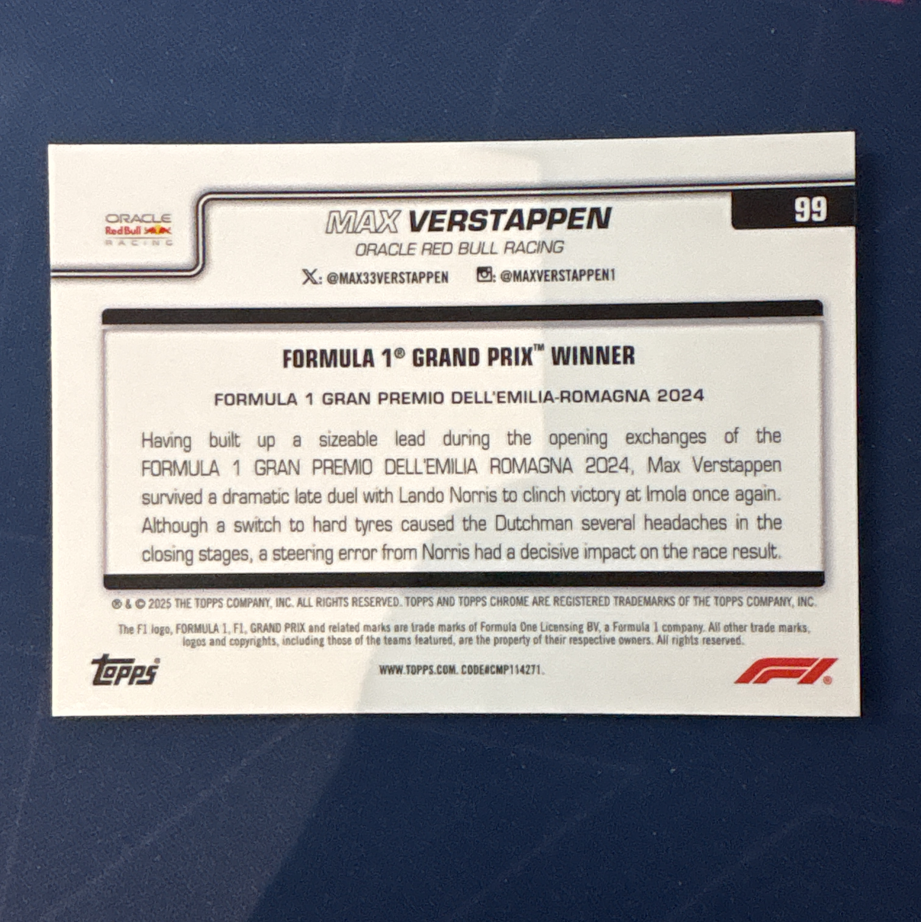 2025 Topps Chrome Max Verstappen 【爆爆代卖】F1 75周年 马克斯 维斯塔潘 黑白方格旗折 棋盘折 格子折 红牛车队 分站冠军 专收必备 卡品如图 #冷哥
