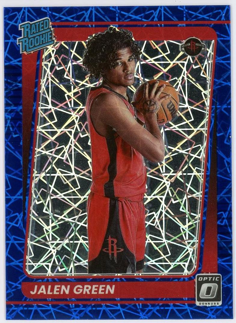 2021-22 Panini Optic Jalen Green RC 杰伦格林 新秀 蓝镭射折 折射 火箭 风雪哥 卡品如图 0MJ9