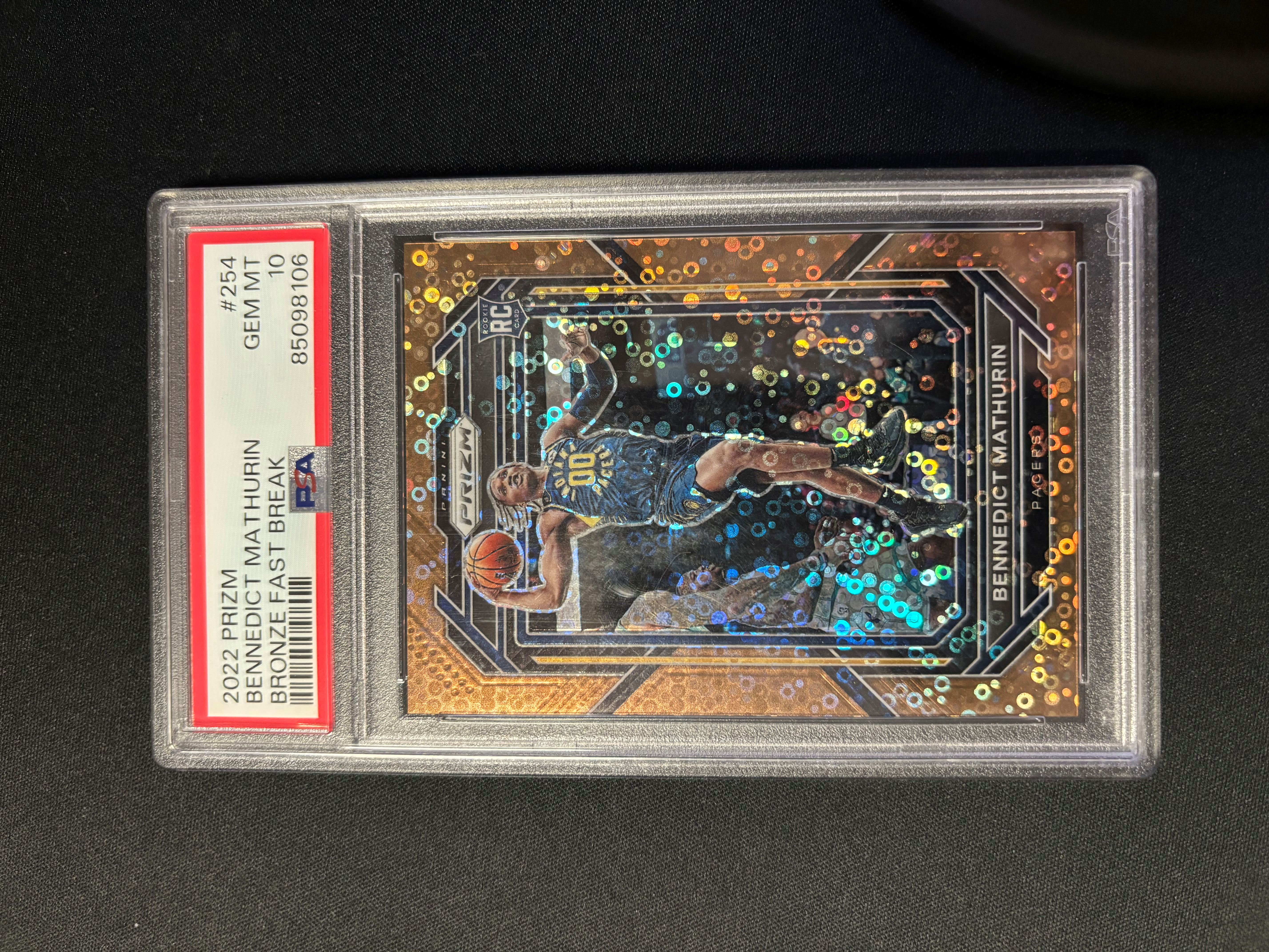 2022-23 Panini Prizm Bennedict Mathurin RC 马图林 马瑟琳 步行者 新秀 PZ 快攻 16/20编 铜泡泡 折射 PSA10分 折射 刘哥