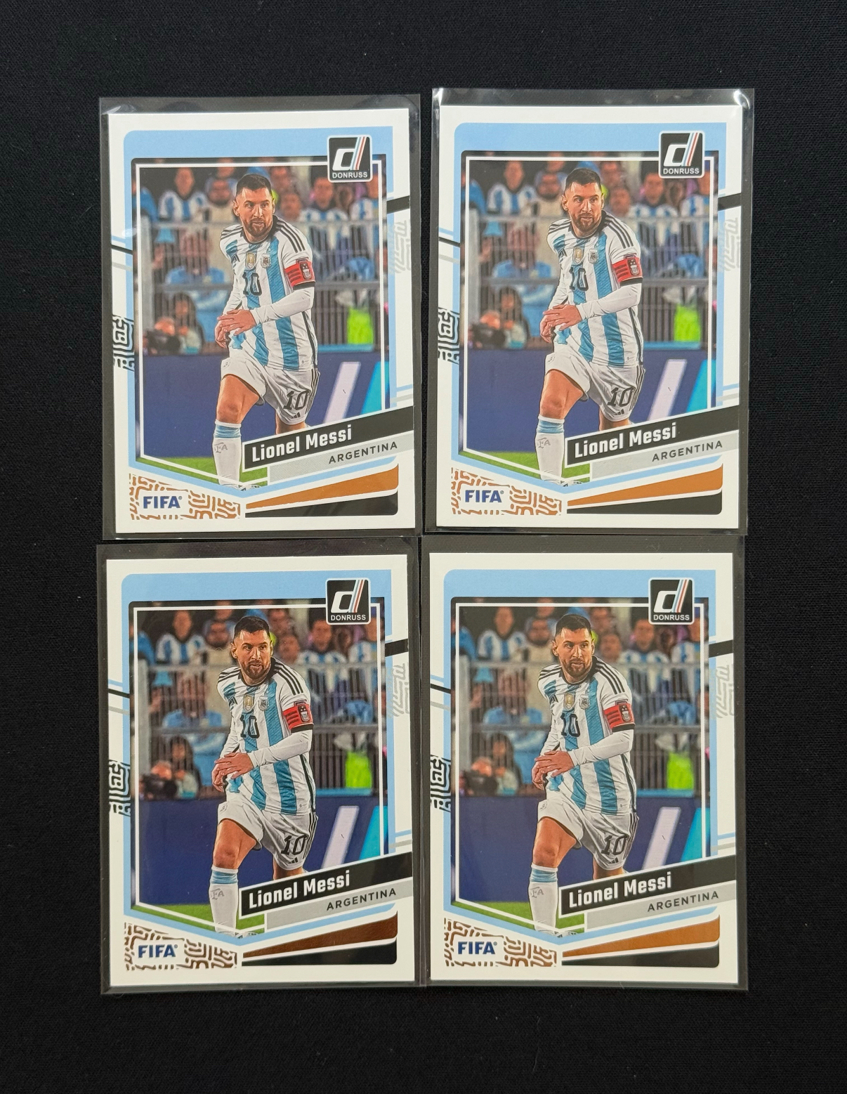 2023-24 Panini Donruss Lionel Messi 【小贝代拍】FIFA 杜蕾斯 阿根廷 巴萨 大巴黎 迈阿密国际 球王 梅西 D版 Base 4张 不保卡品 拍前看描述 XNP