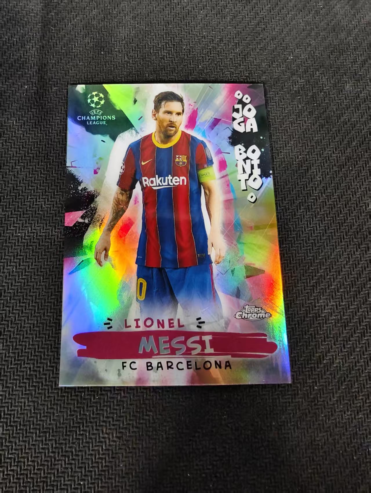 【可合并,不累计】2021 Topps Chrome Lionel Messi 欧冠chrome 巴塞罗那 利昂内尔 梅西 美丽比赛 特卡 银折 大比例 瑕疵如图