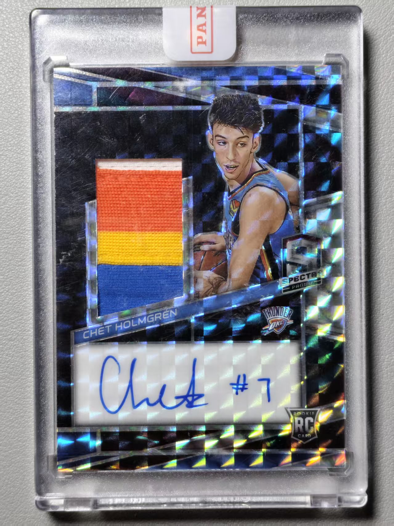 【阿泽代卖】2022-23 Panini Spectra 光谱 Chet Holmgren 雷霆 新秀 RC 切特 霍姆格伦 签字 卡签 /49编 RPA Patch 暴力切割 风车折 原封砖-硕哥