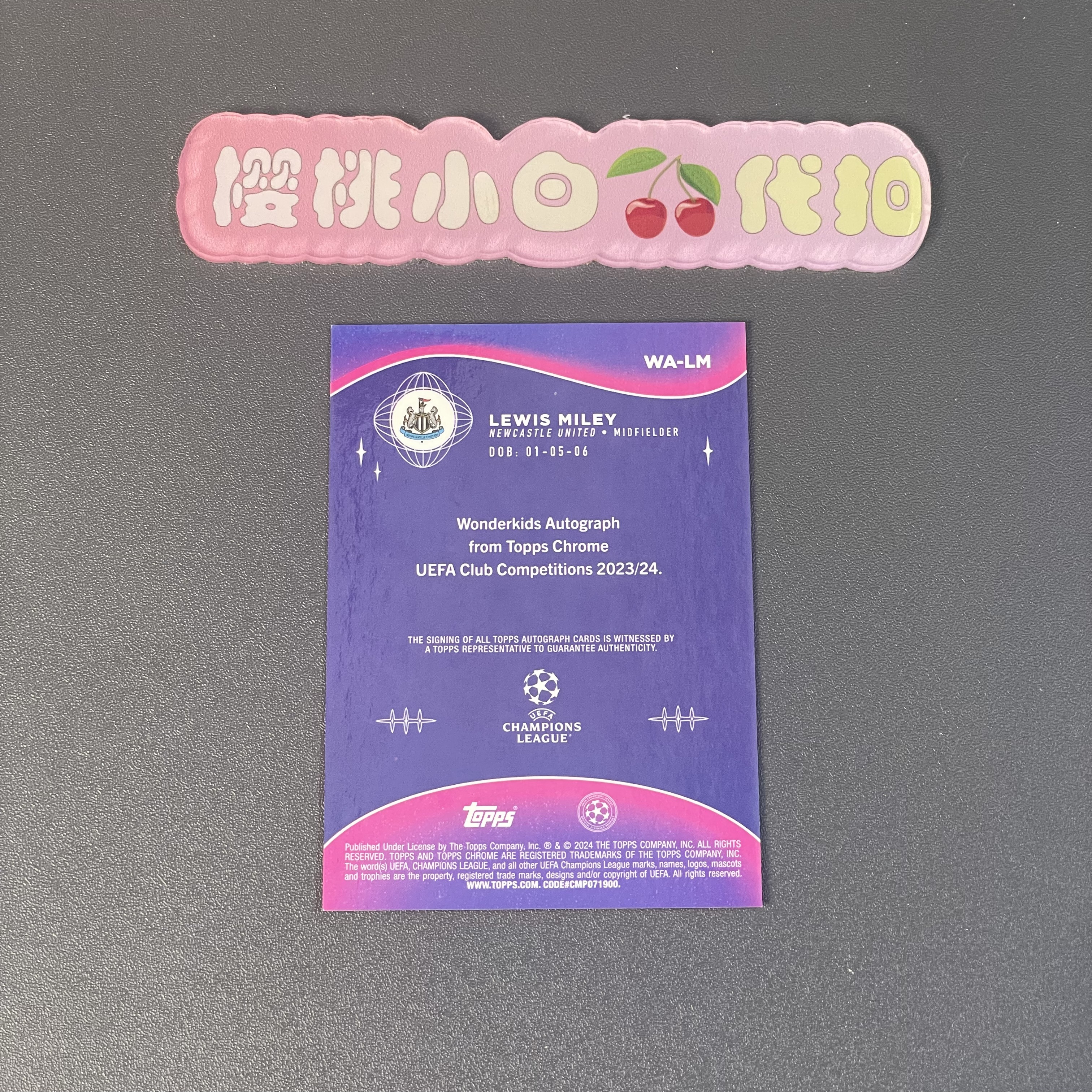 2023-24 Topps Chrome Lewis Miley RC 樱桃小白 欧冠 tc 刘易斯 米利 米粒 新秀rc 完美签字 神奇小妖 卡品不保 默认微瑕 收藏必备【许克】