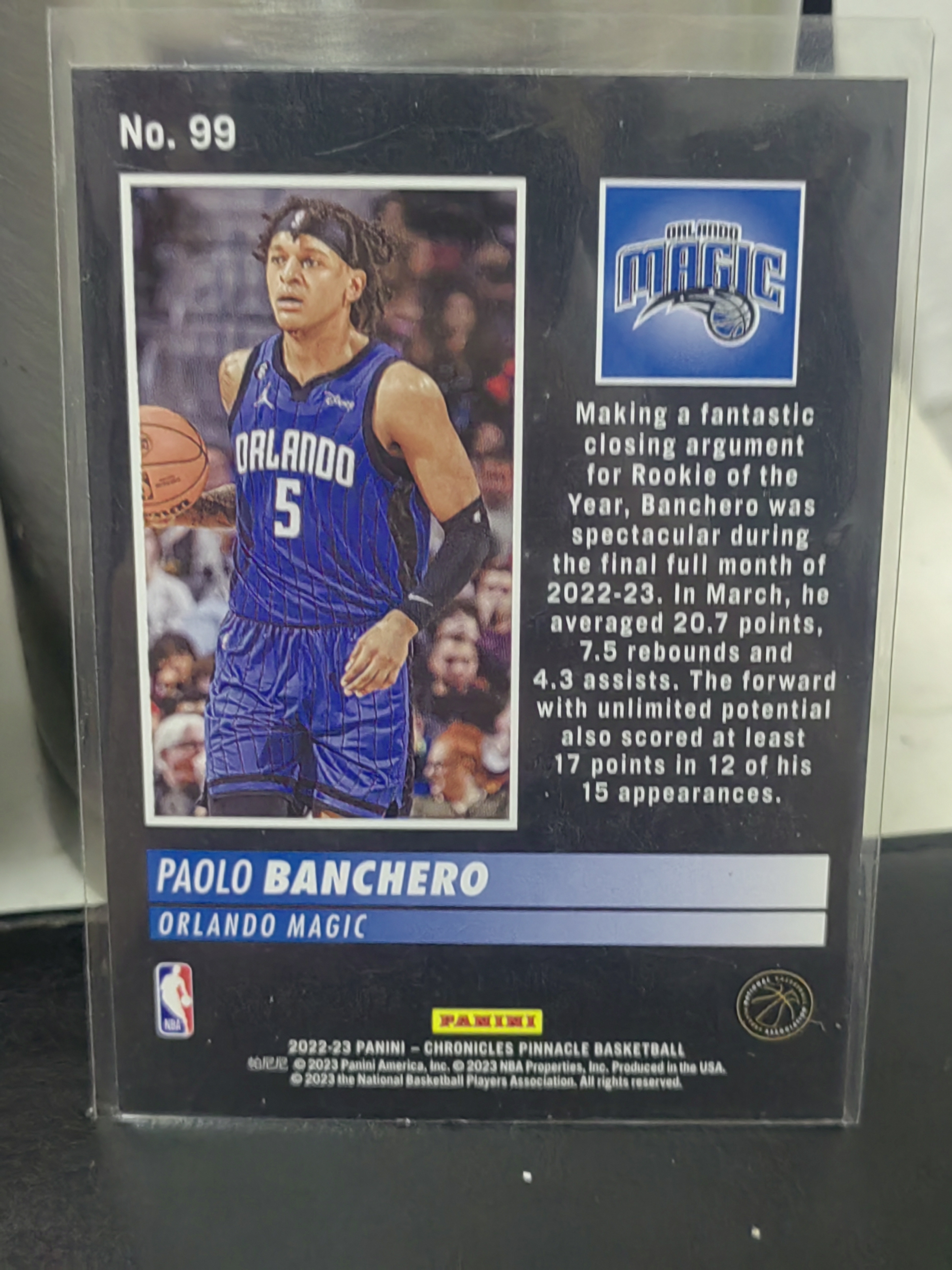 2022-23 Panini Chronicles Paolo Banchero RC 编年史 新秀 保罗 班凯罗 魔术 折射 巅峰 篮 白边白角 不保卡品 卡品如图