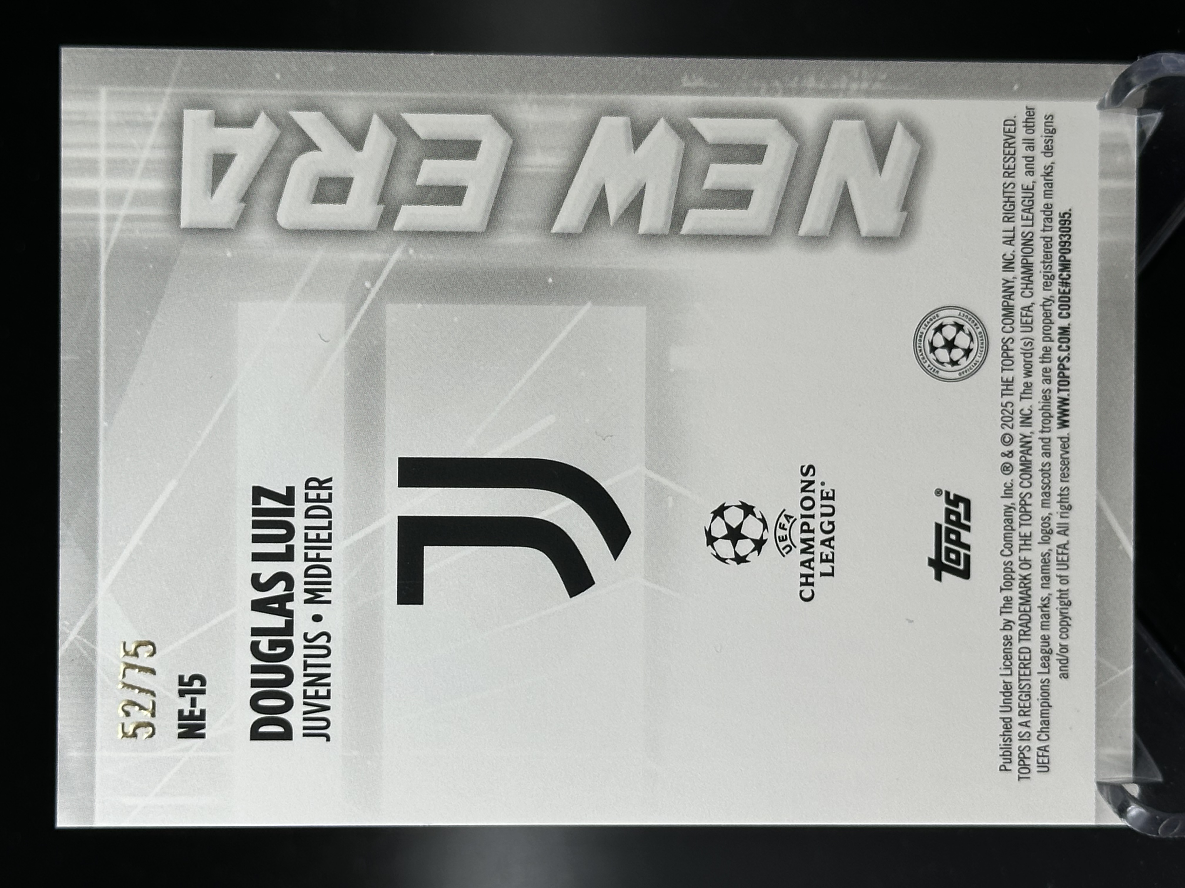 2023-24 Topps Chrome Douglas Luiz 【小黄拍卖】欧冠 道格拉斯 路易斯 尤文图斯 蓝碎冰折 特卡 52/75编「cook」