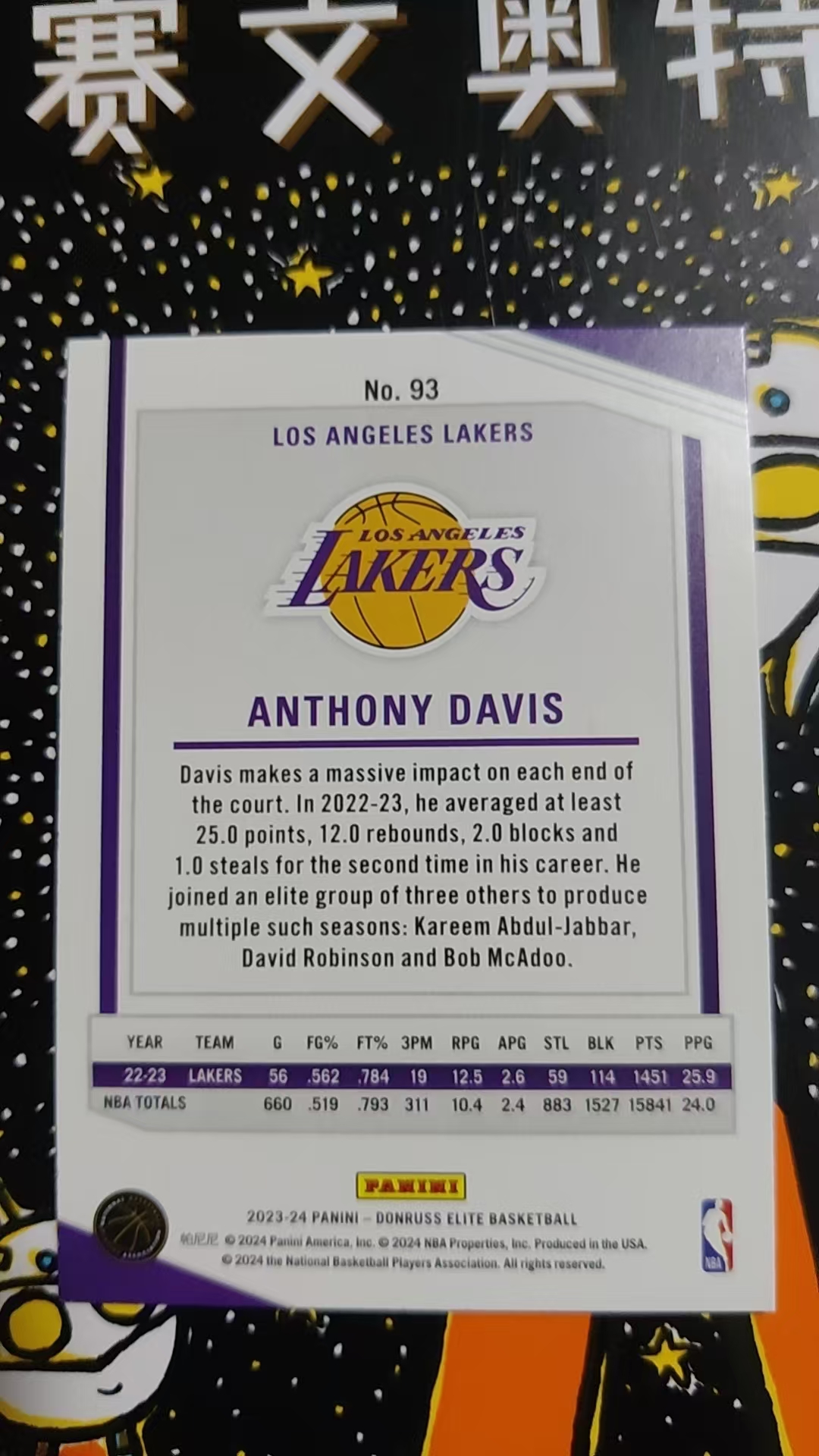 2023-24 Panini Elite Anthony Davis 安东尼 戴维斯 湖人队 红折 折射 硬通货 卡品精美 凑套必备 收藏必备