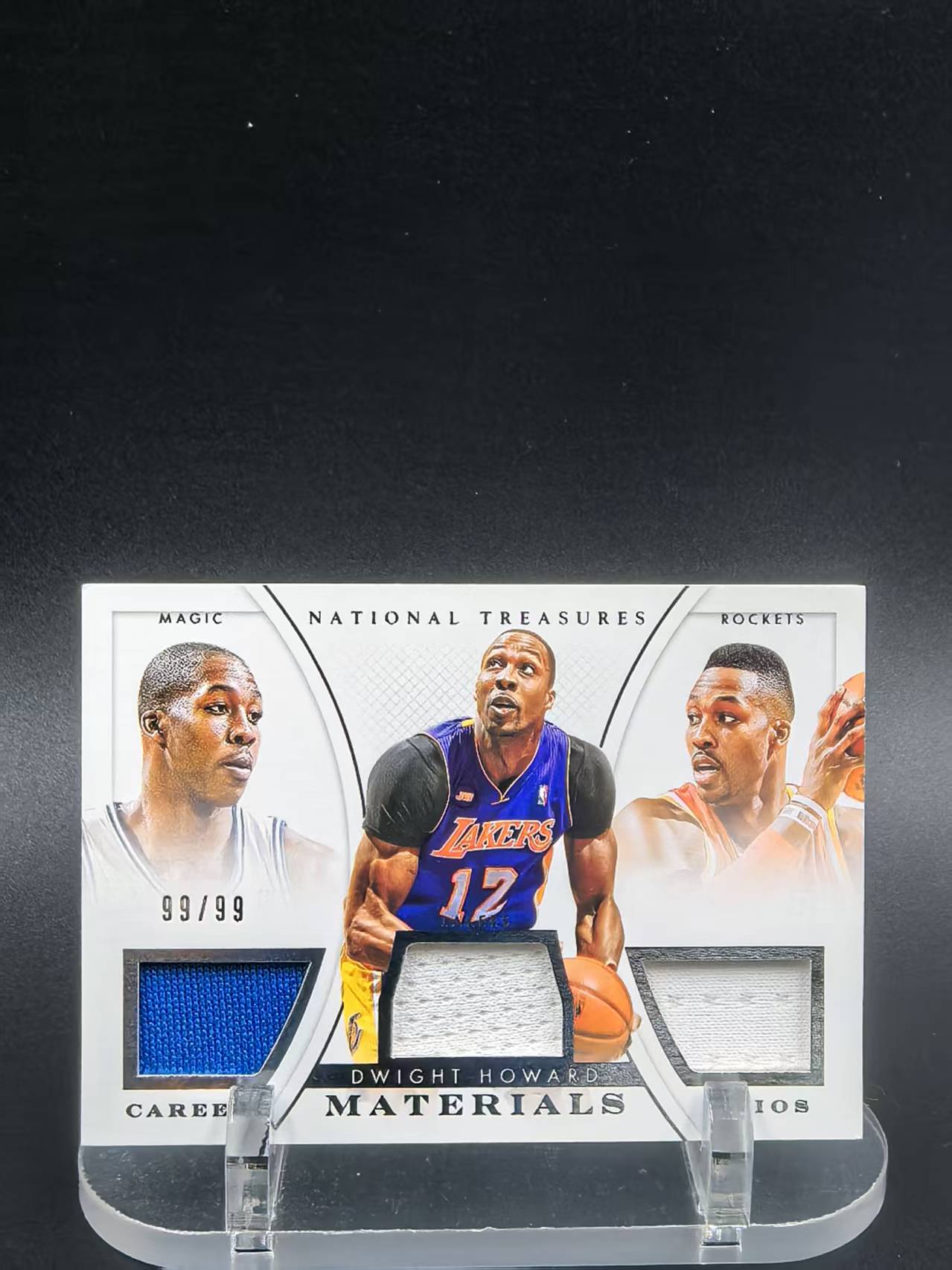 2014-15 Panini National Treasures Dwight Howard #CMT-DH 德怀恩霍华德 生涯三窗落场球衣 魔术 湖人 火箭 国宝 99/99编 尾编