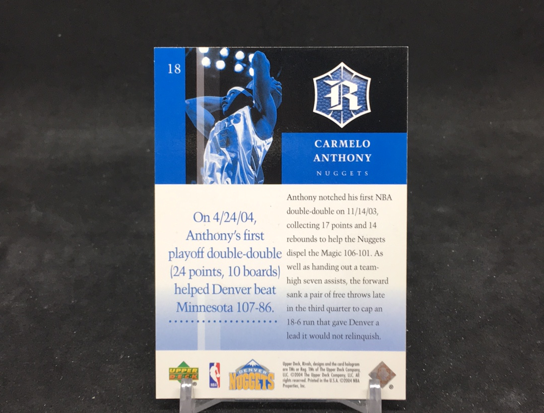 【DC拍卖】12.07 UD RIVALS 03白金一代顶尖球星 未来名人堂球员 甜瓜 卡梅隆 安东尼