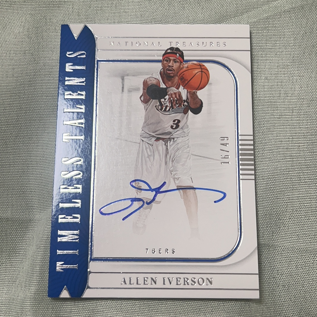 2022-23 Panini National Treasures Allen Iverson ai 国宝 76人 阿伦 艾弗森 答案 卡签 签字 /49编 瑕疵如图