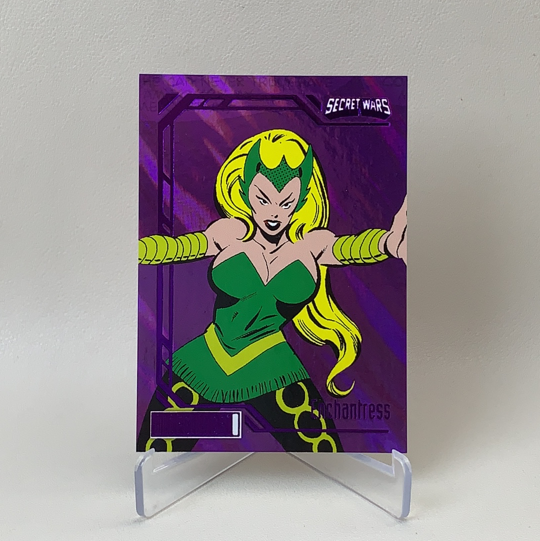 【弈卡代拍】2023 Upper Deck Marvel漫威 Secret Wars 秘密战争 大比例 特卡 紫折 折射 Enchantress 魅惑魔女 42/99编 品相如图 凑套必备 Mito