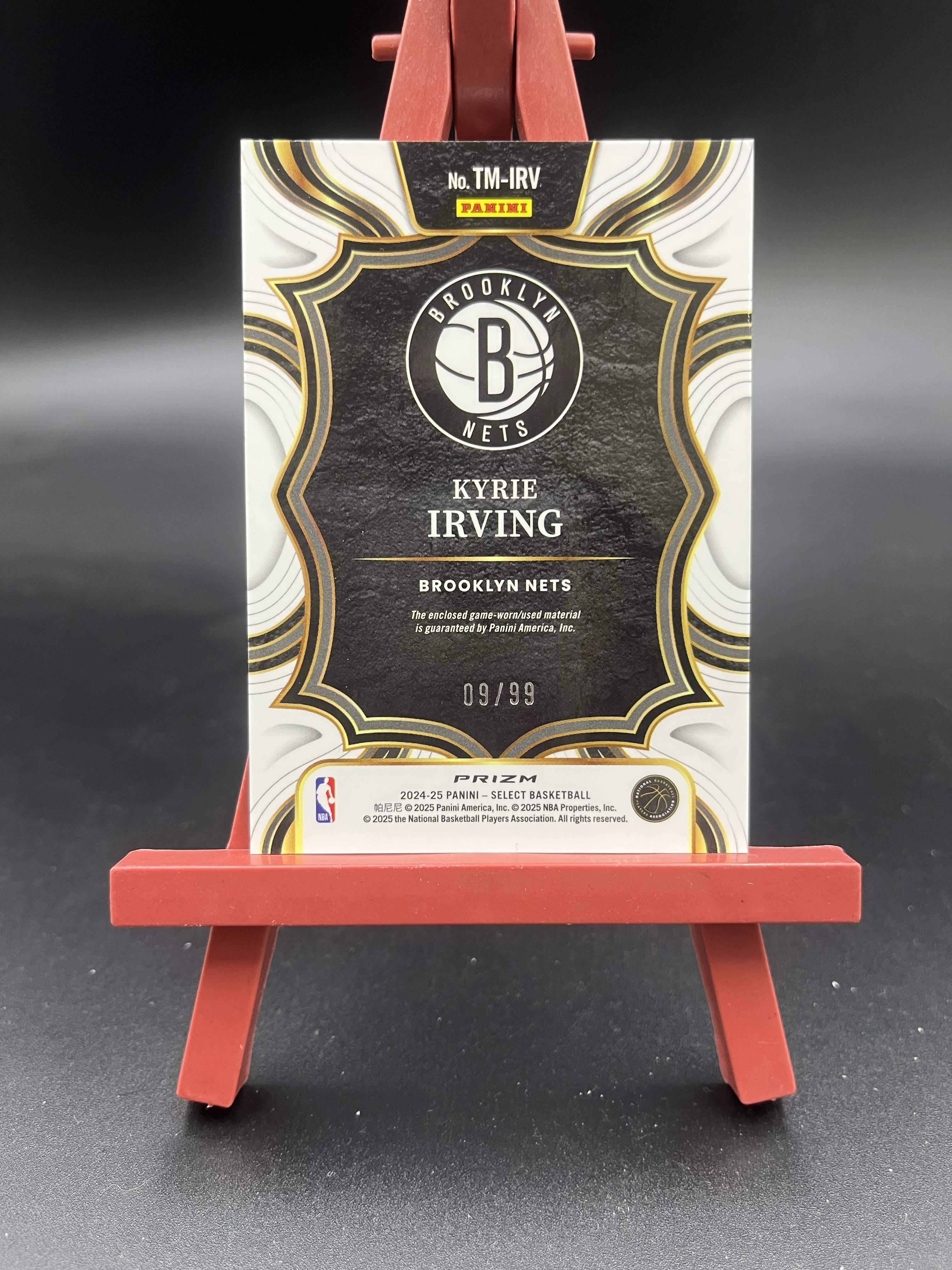 2024-25 Panini Select Kyrie Irving 篮网 欧神仙 凯里 欧文 球衣物料切割 紫折 折射 9/99编 GU亲穿落场 卡品如图【优质物料专场】04WZ