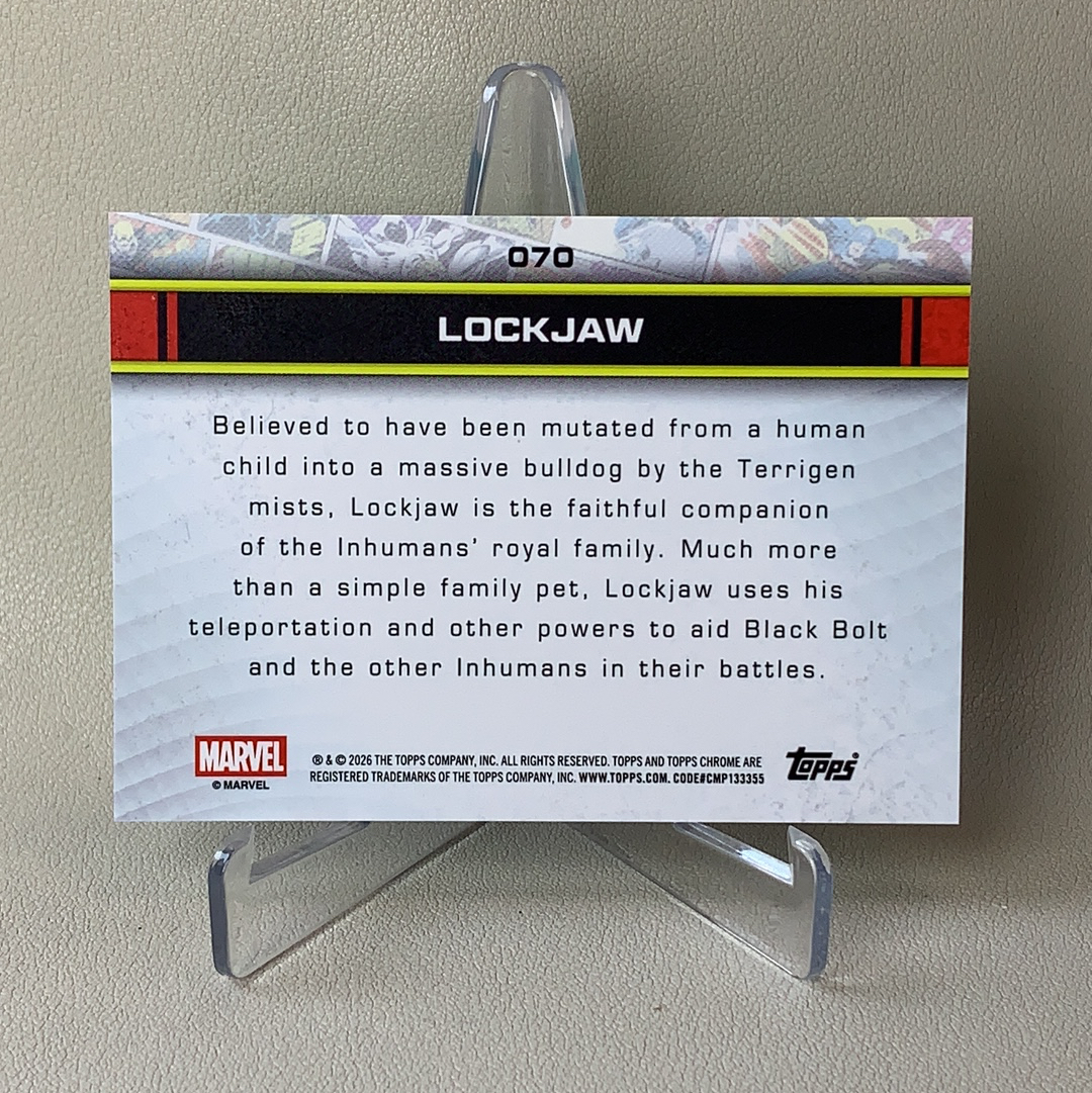 2026 Topps Marvel (MCU) Comics Chrome 漫威TC Lockjaw 锁齿狗 04/99编 绿闪电折 折射 品相如图 凑套必备 佑哥