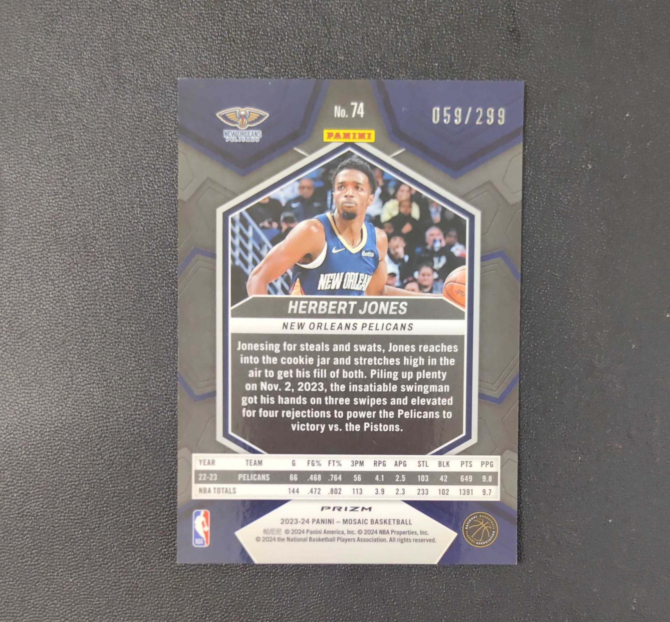 2023-24 Mosaic 马赛克 Herbert Jones 赫伯特 琼斯 鹈鹕 /299编 红变形虫折 东契奇 sga 库里 文班亚马 詹姆斯 多张再拍