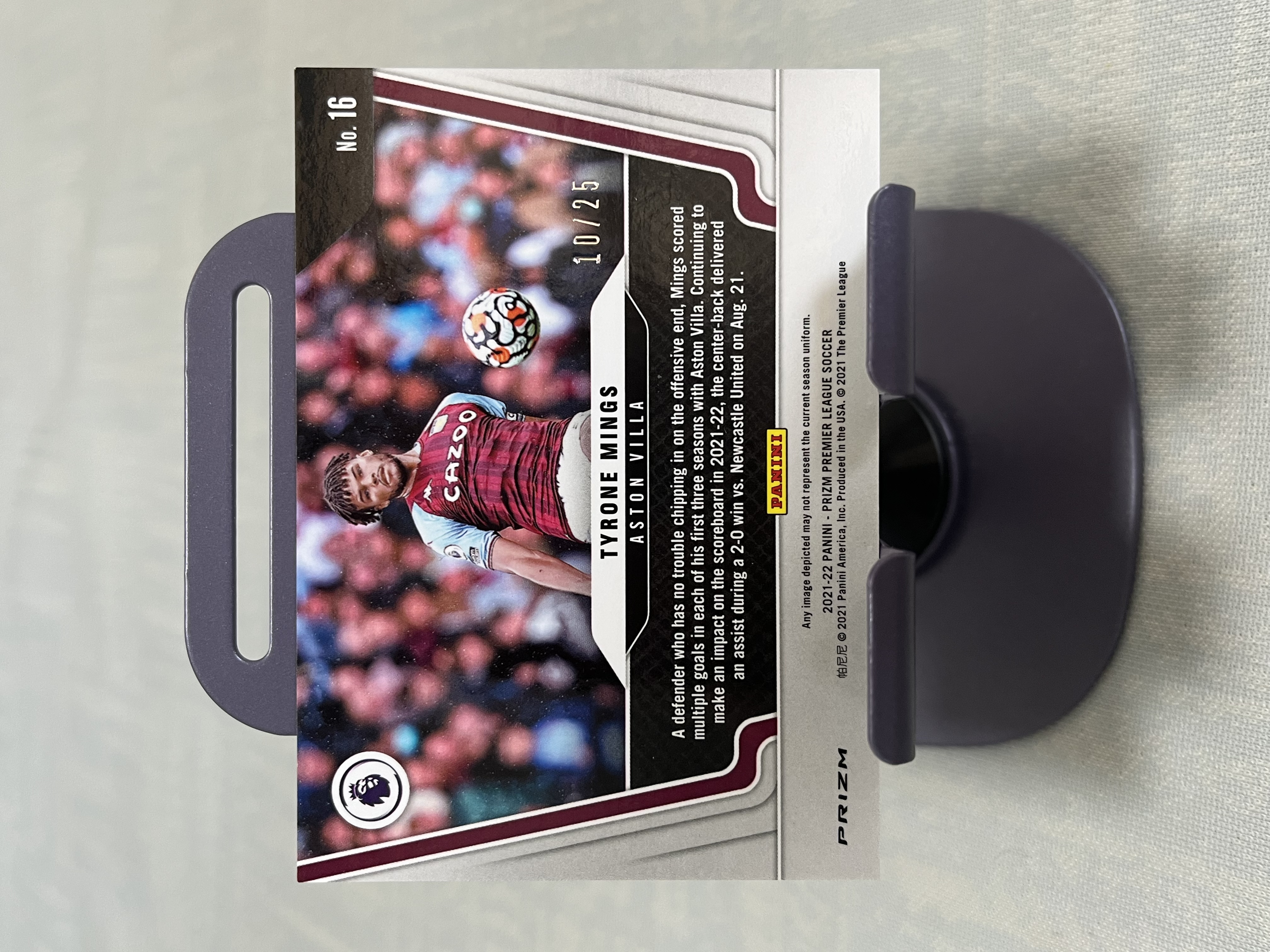 2021-22 Panini Prizm Tyrone Mings 明斯 阿斯顿维拉【带编 低编 10/25编 橙平行 折射 widescreen 宽屏特卡 英超 pz】#633