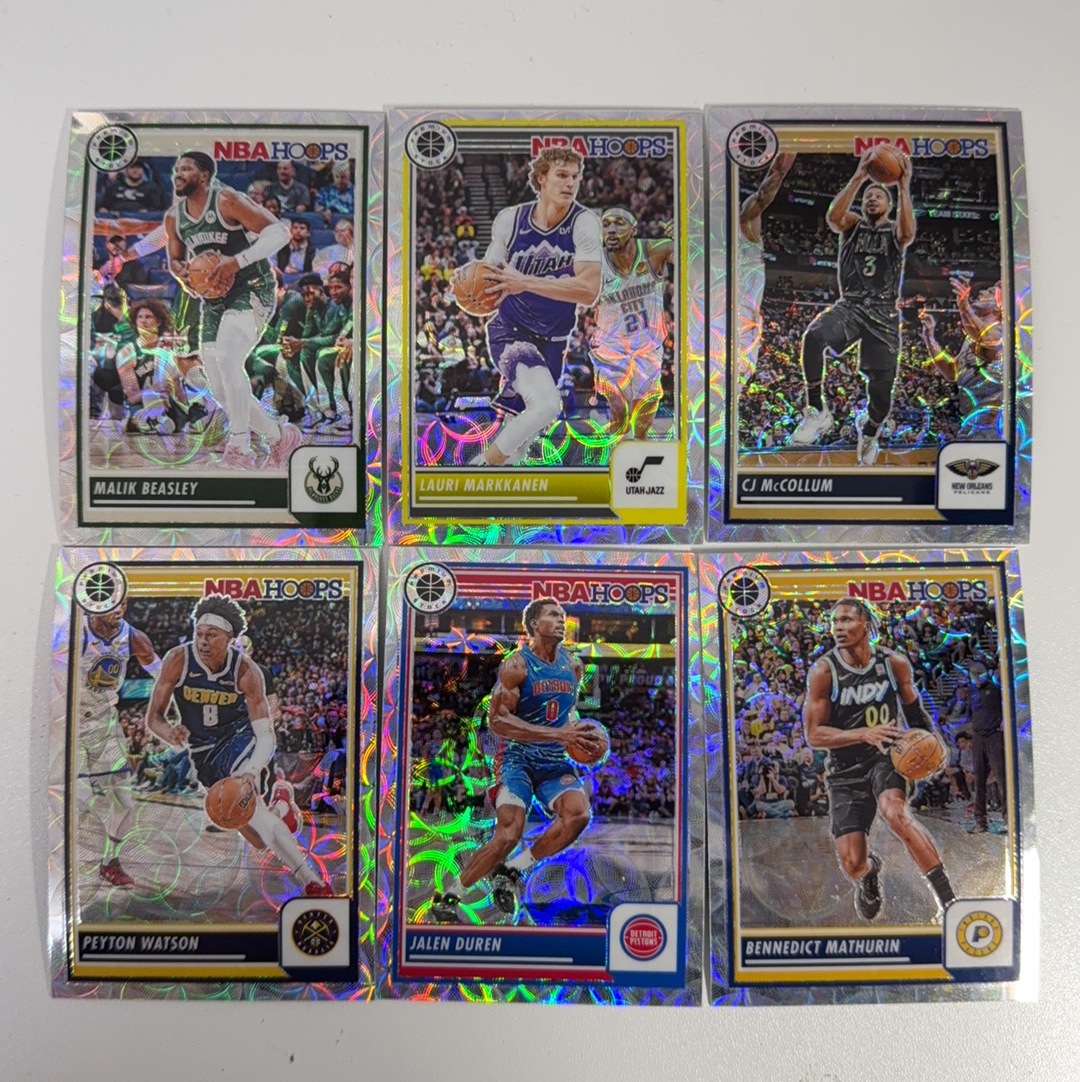 【免费代卖】6张 打包 lot HOOPS 折射 马尔卡宁 麦科勒姆 马图林 杰伦杜伦 马刺 骑士 勇士 湖人 火箭 独行侠 魔术 值得收藏!!